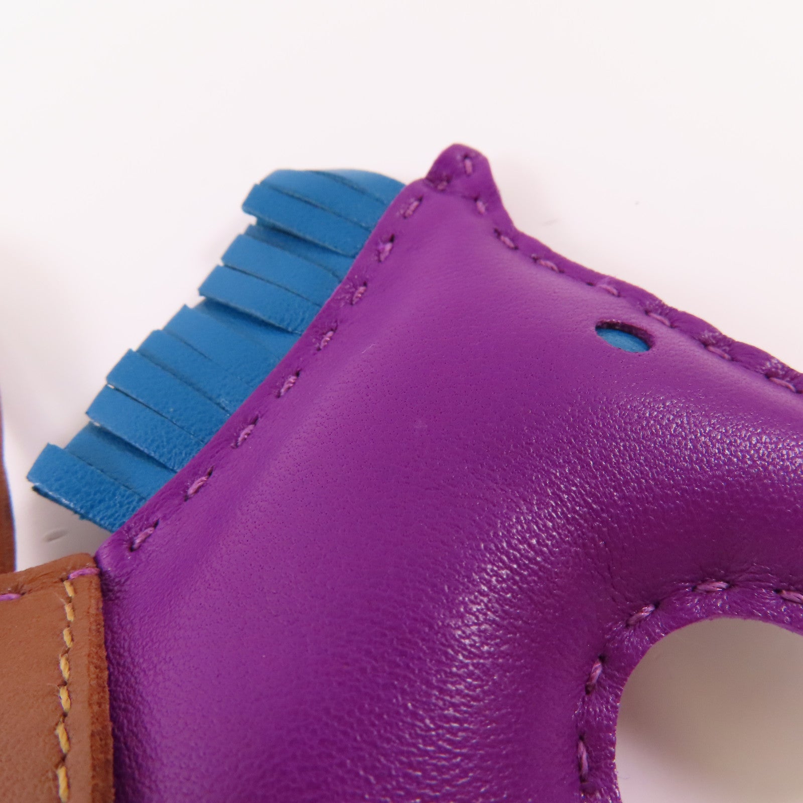 HERMES Milo皮革/Swift皮革Rodeo MM掛飾Anemone