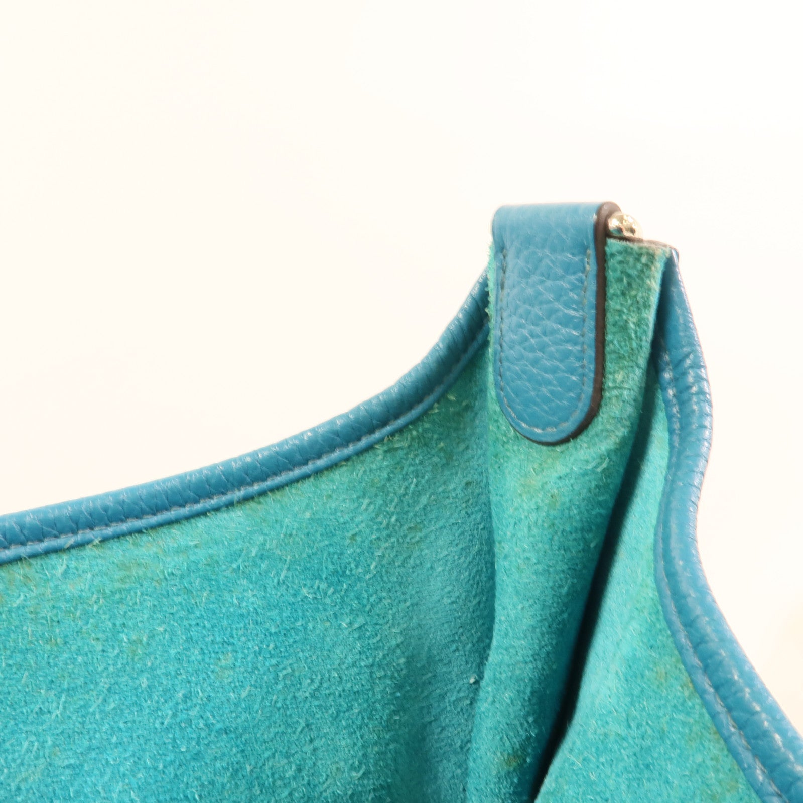 HERMES Clemence皮革Evelyne GM肩背袋Turquoise