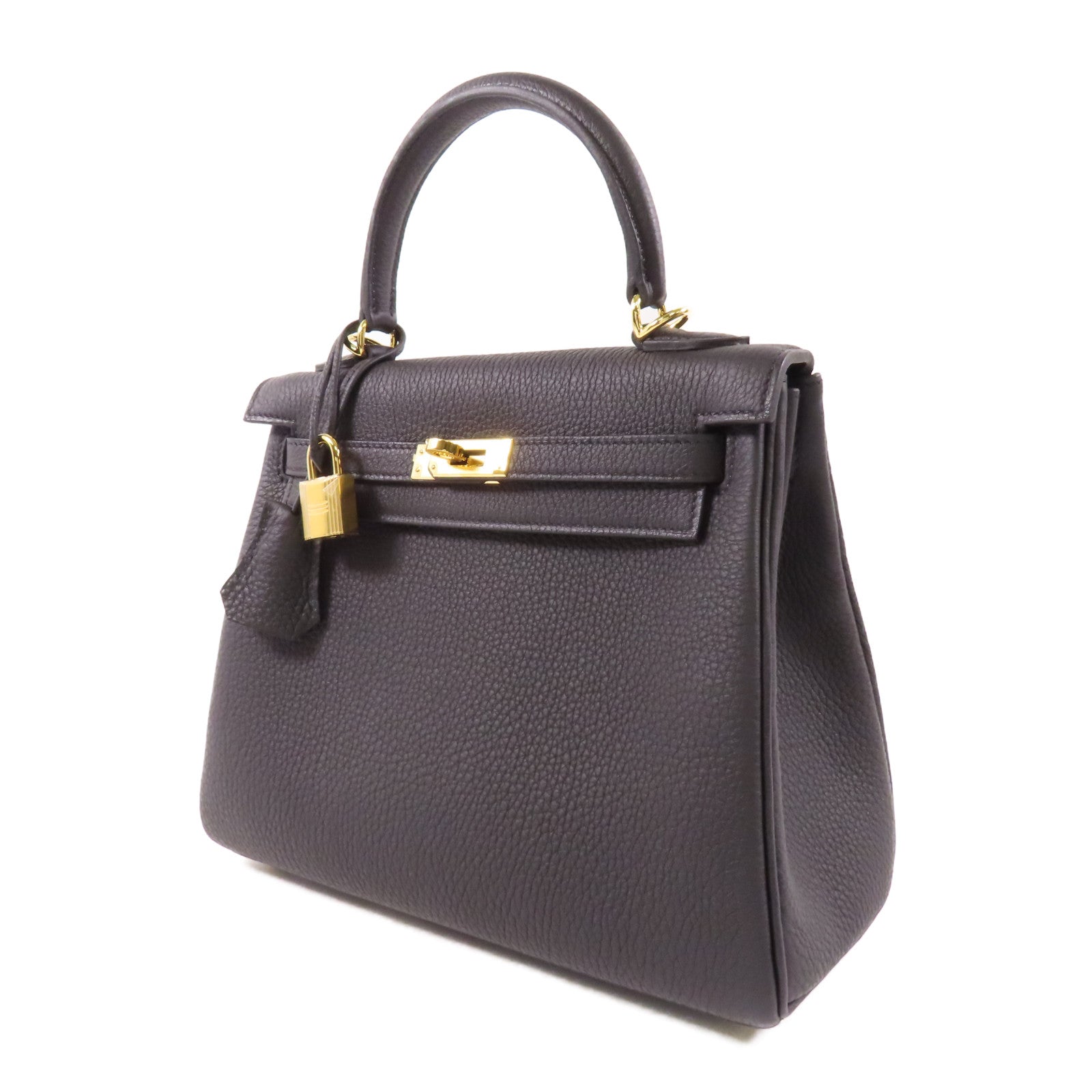 HERMES 【激減優惠】Togo皮革Kelly 25金扣手挽肩背兩用袋89 Noir
