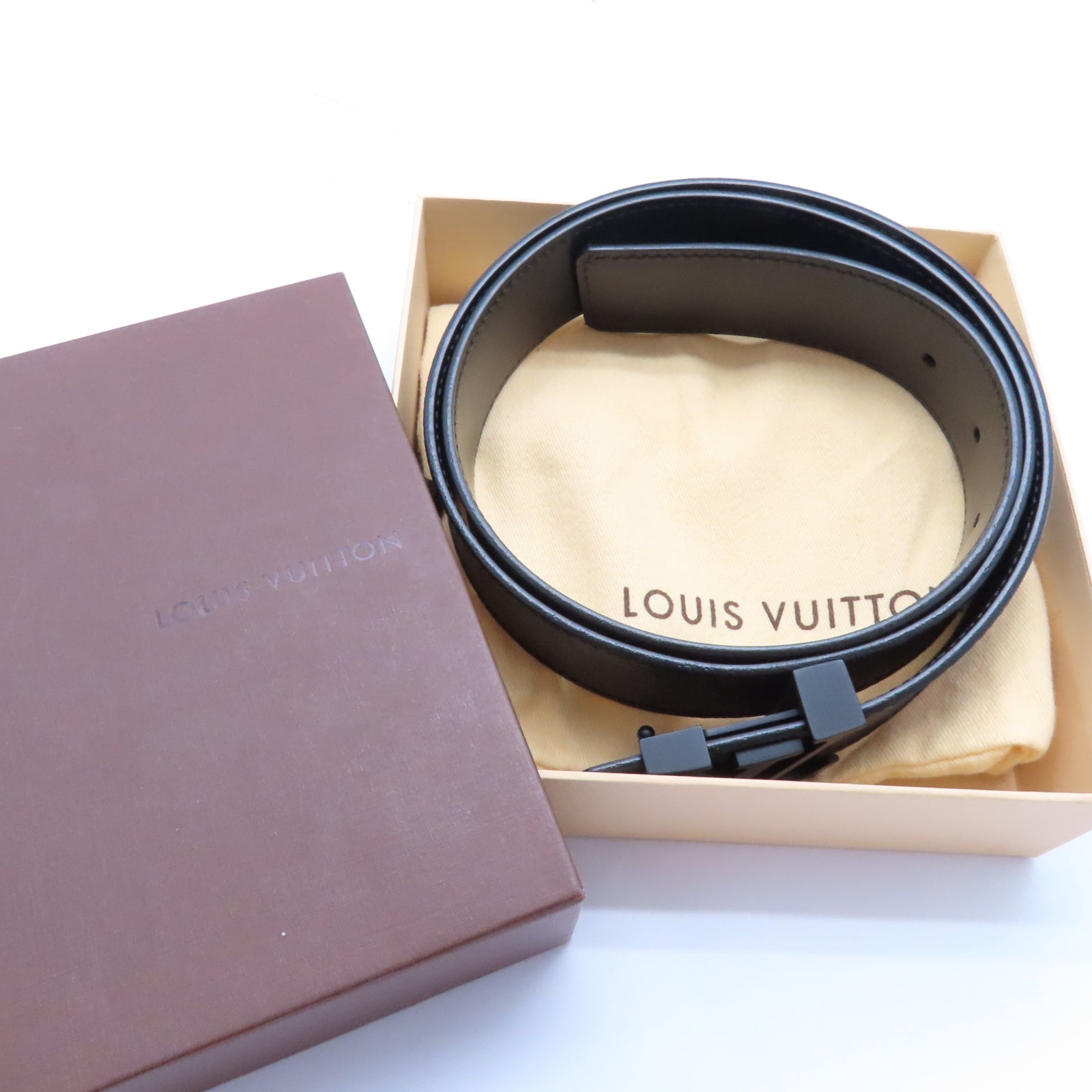 LOUIS VUITTON Damier Graphite Belt 95cm皮帶黑色