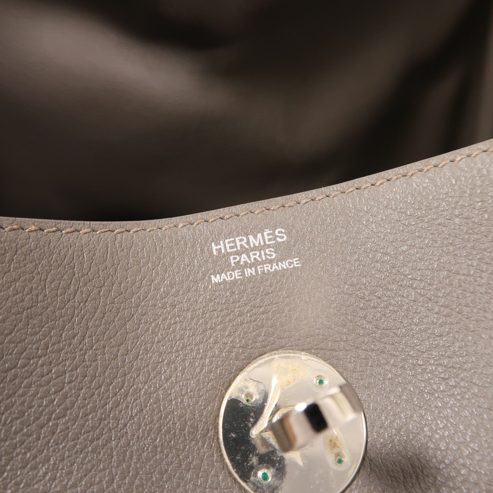 HERMES Evercolor皮革Lindy 30銀扣手挽肩背兩用袋