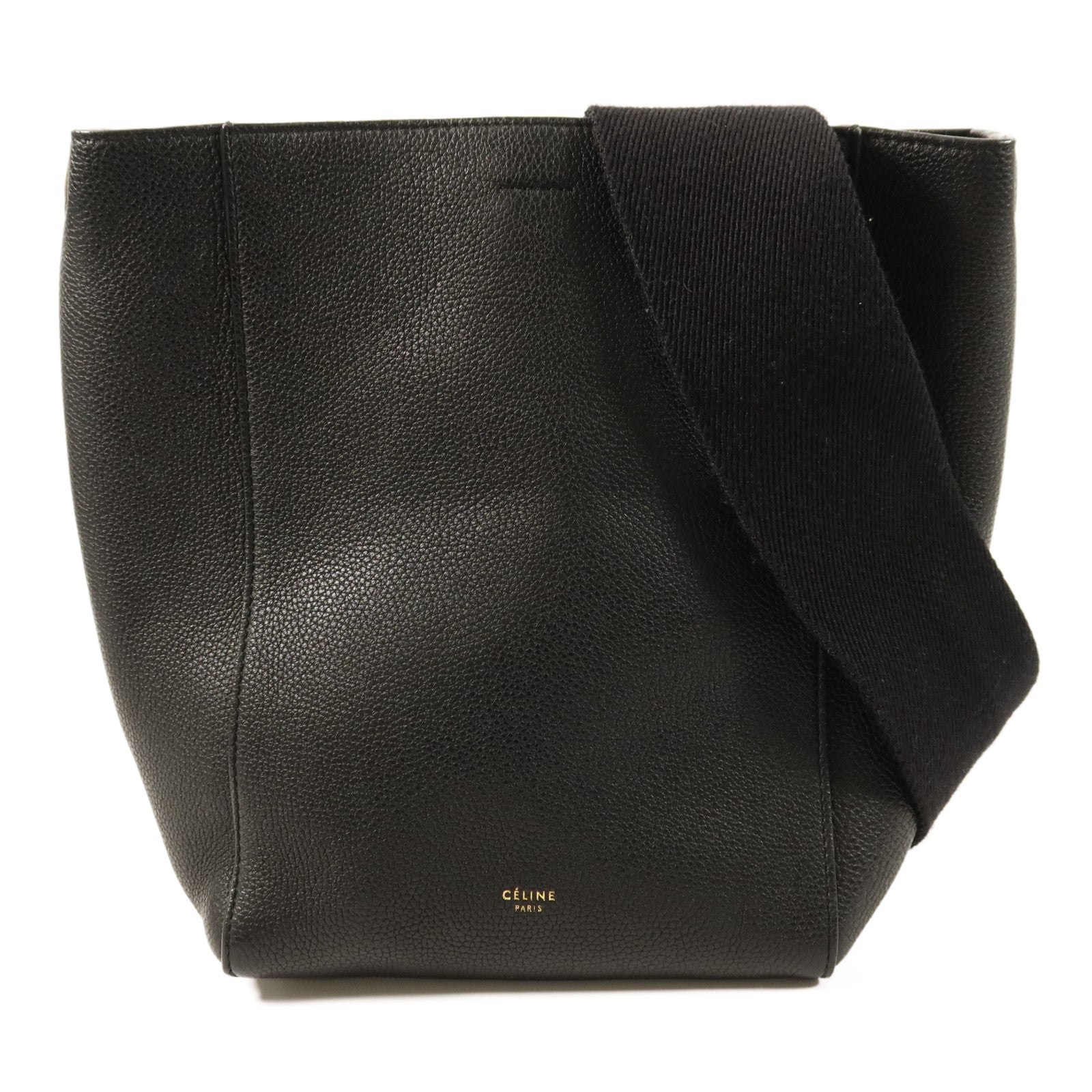 CELINE 牛皮皮革Sangle Bucket Small金扣肩胄袋