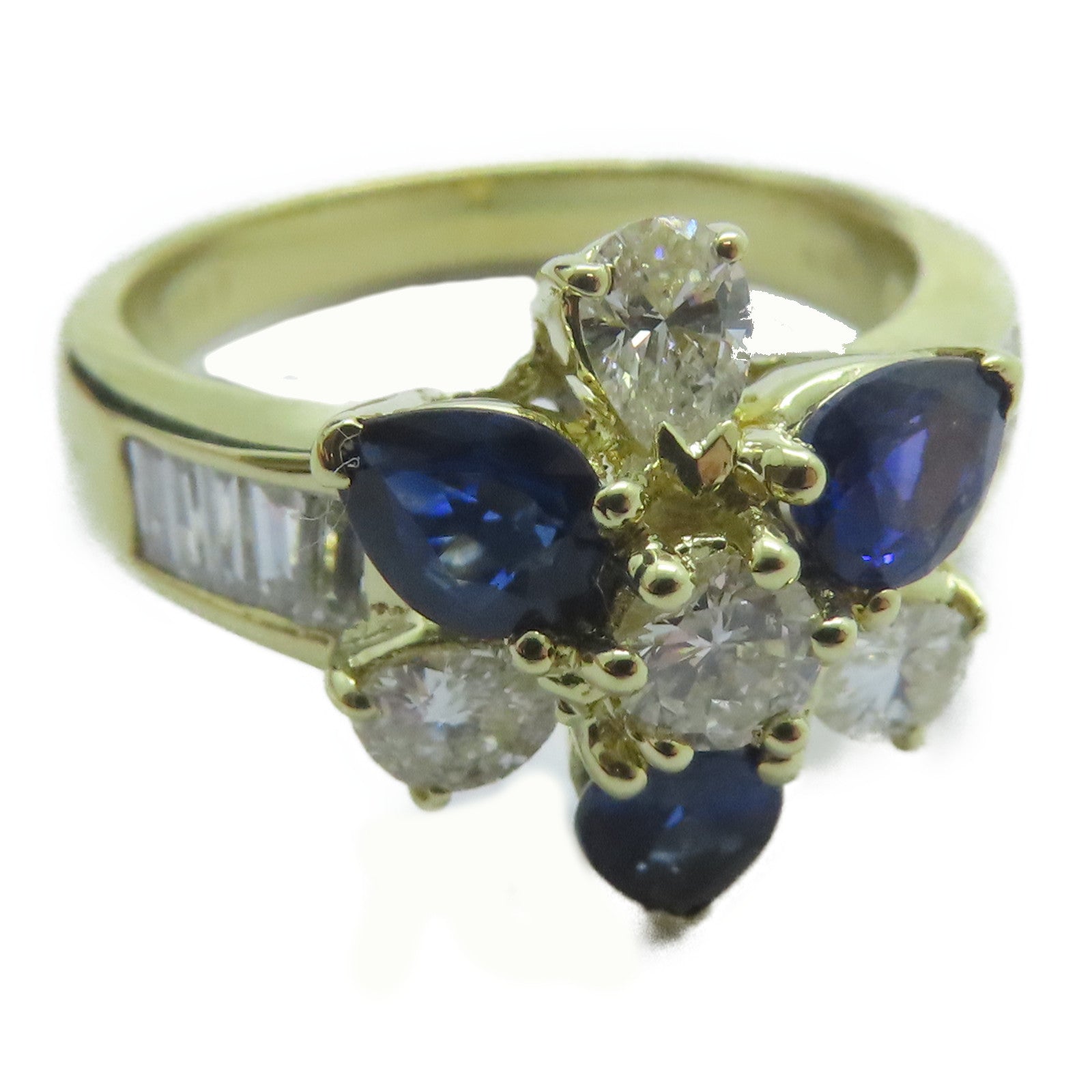 JEWELRY 【激減優惠】18K黃金Sapphire Ring 1.17ct藍寶石/0.65ct鑚石戒指US#6.5