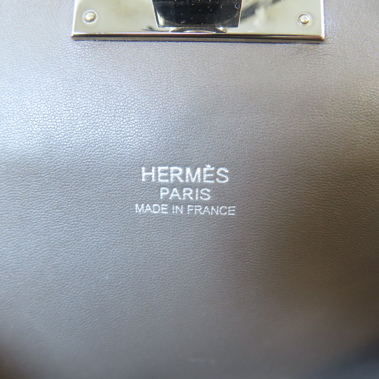 HERMES 【激減優惠】Evercolor皮革Toolbox 20銀扣手挽肩背兩用袋Etain灰色