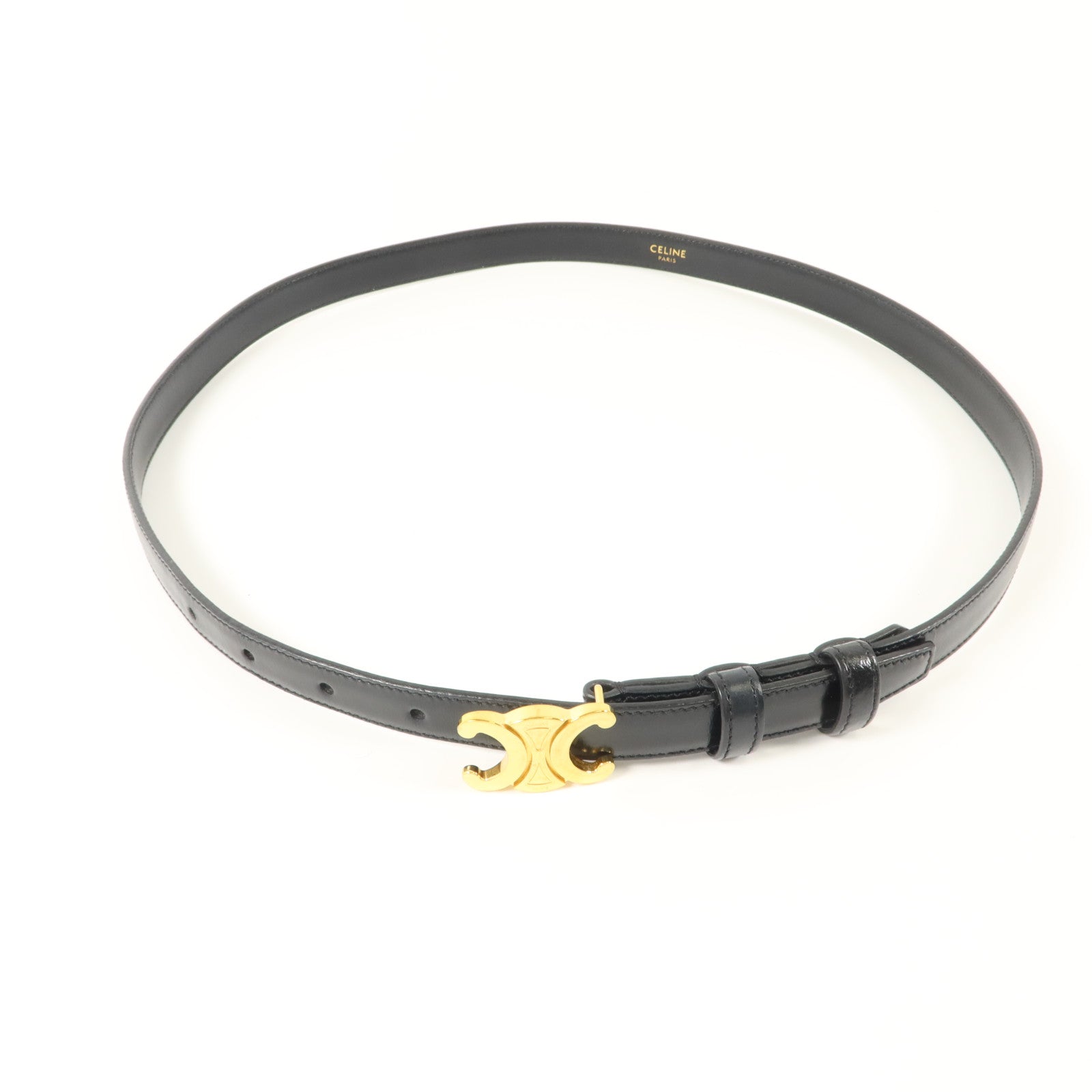 CELINE 牛皮皮革Triomphe Belt 80cm皮帶