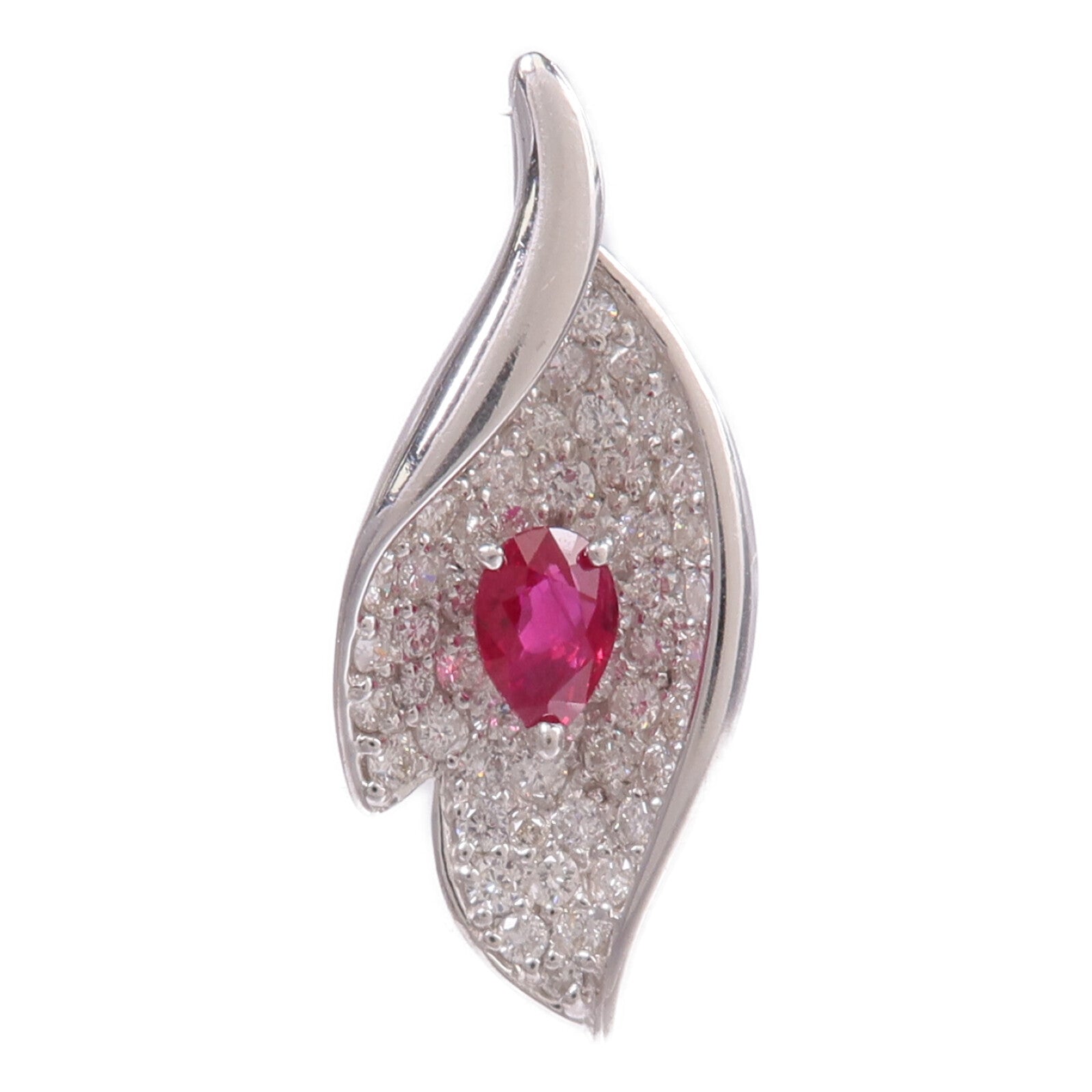 JEWELRY 18K白金Ruby Diamond Pendant Top紅寶石/鑽石吊墜
