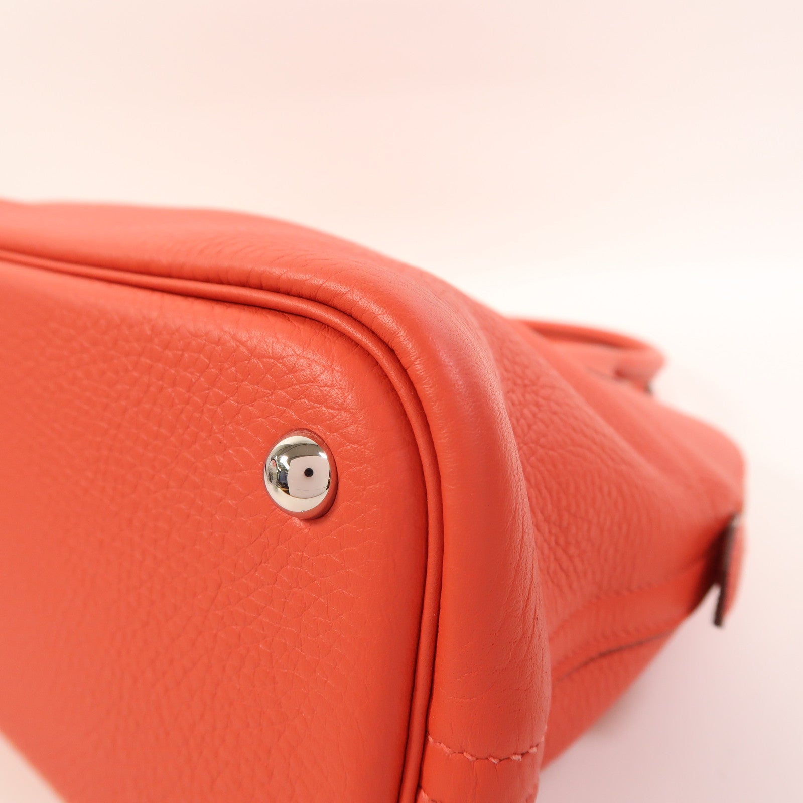 HERMES Clemence皮革Bolide 31銀扣手挽肩背兩用袋Rose Jaipur