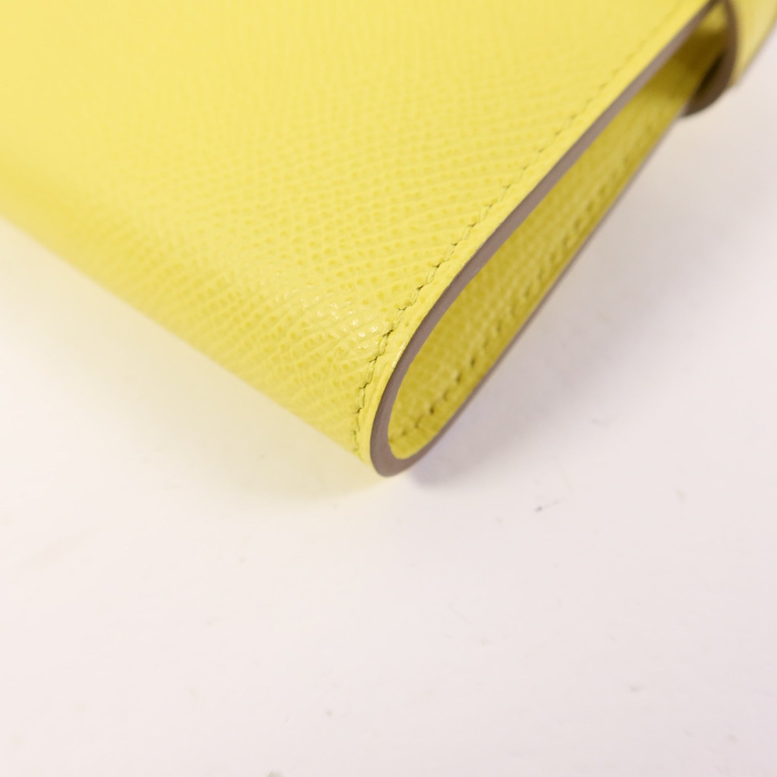 HERMES Epsom皮革Kelly Wallet金扣長錢包Soufre