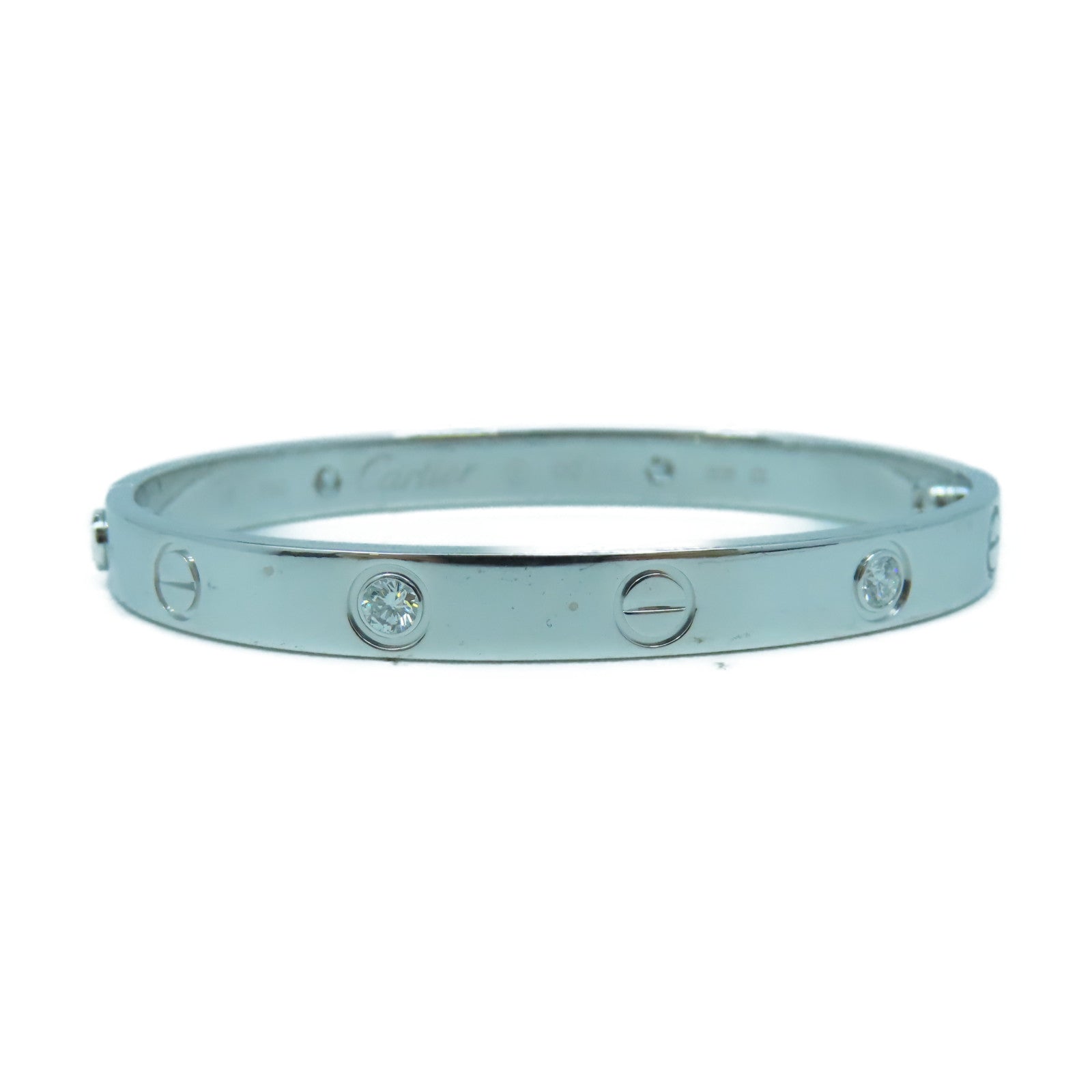 CARTIER 【激減優惠】18K白金4 Diamond Love Braceret手鐲銀色