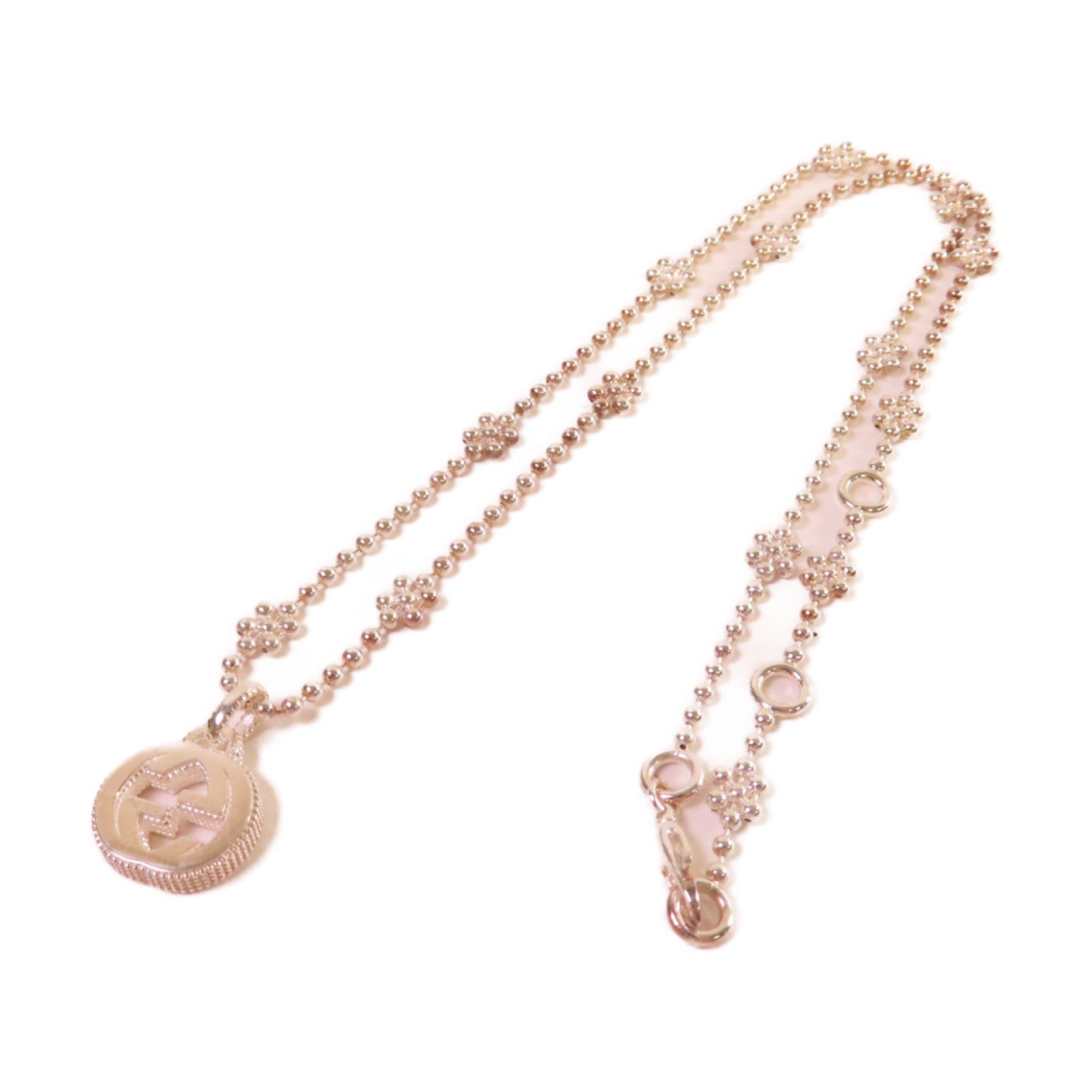 GUCCI 925純銀Interlocking Necklace銀扣項鏈