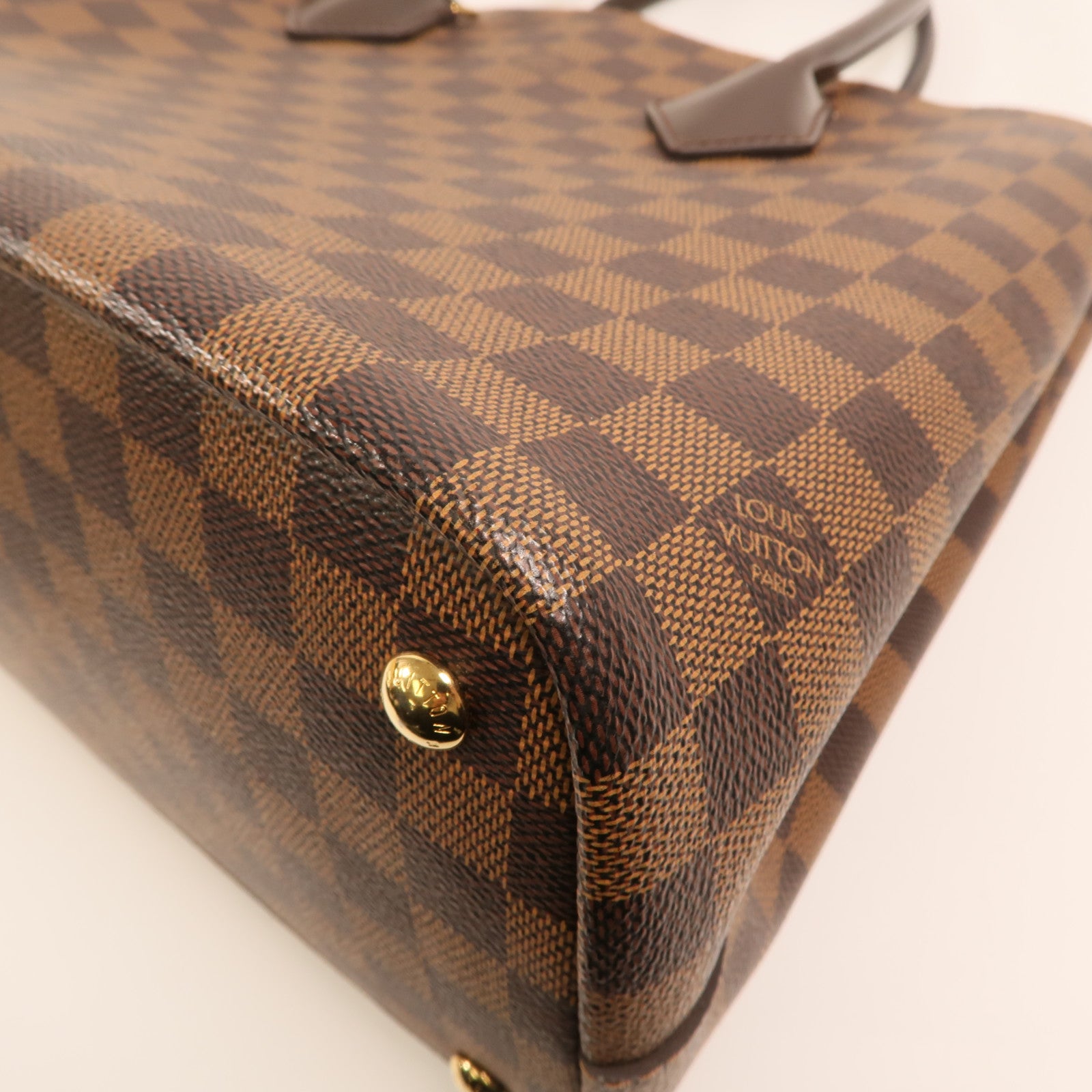 LOUIS VUITTON Damier Kensington金扣手挽肩背兩用袋