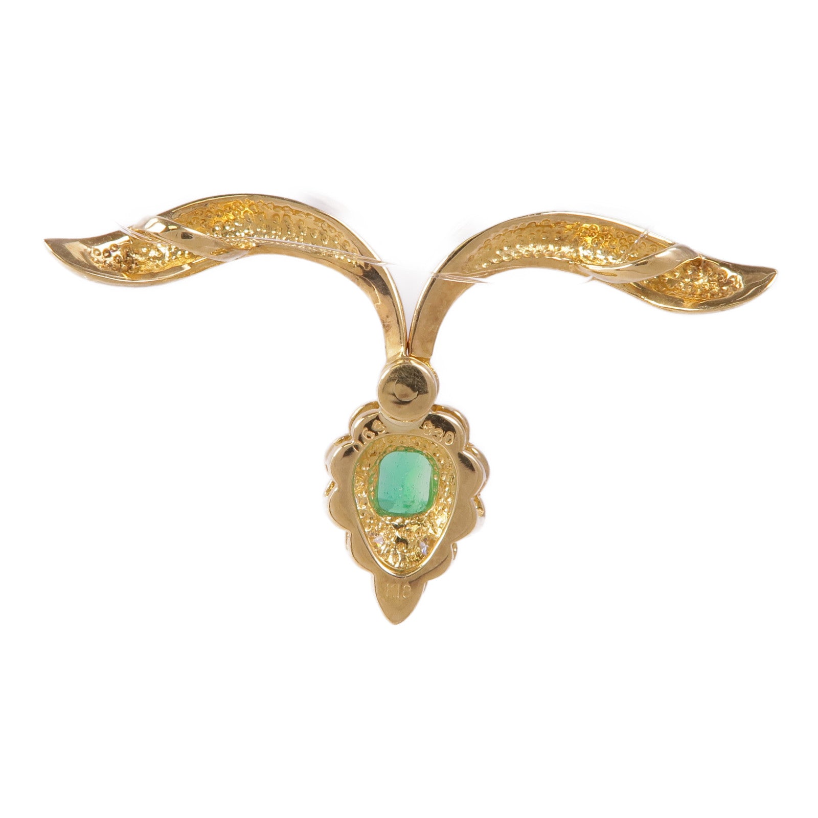 JEWELRY Emerald Diamond Pendant Top 18K Yellow Gold
