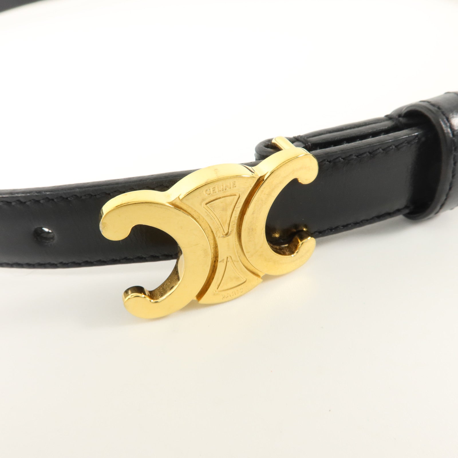 CELINE 牛皮皮革Triomphe Belt 80cm皮帶