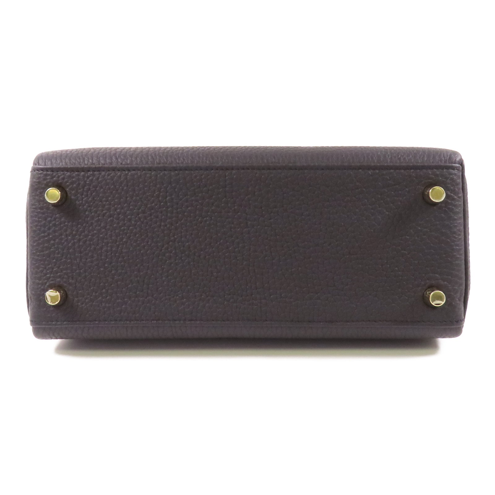 HERMES GHW Kelly 25 2 Way Bag Togo Leather 89 Noir