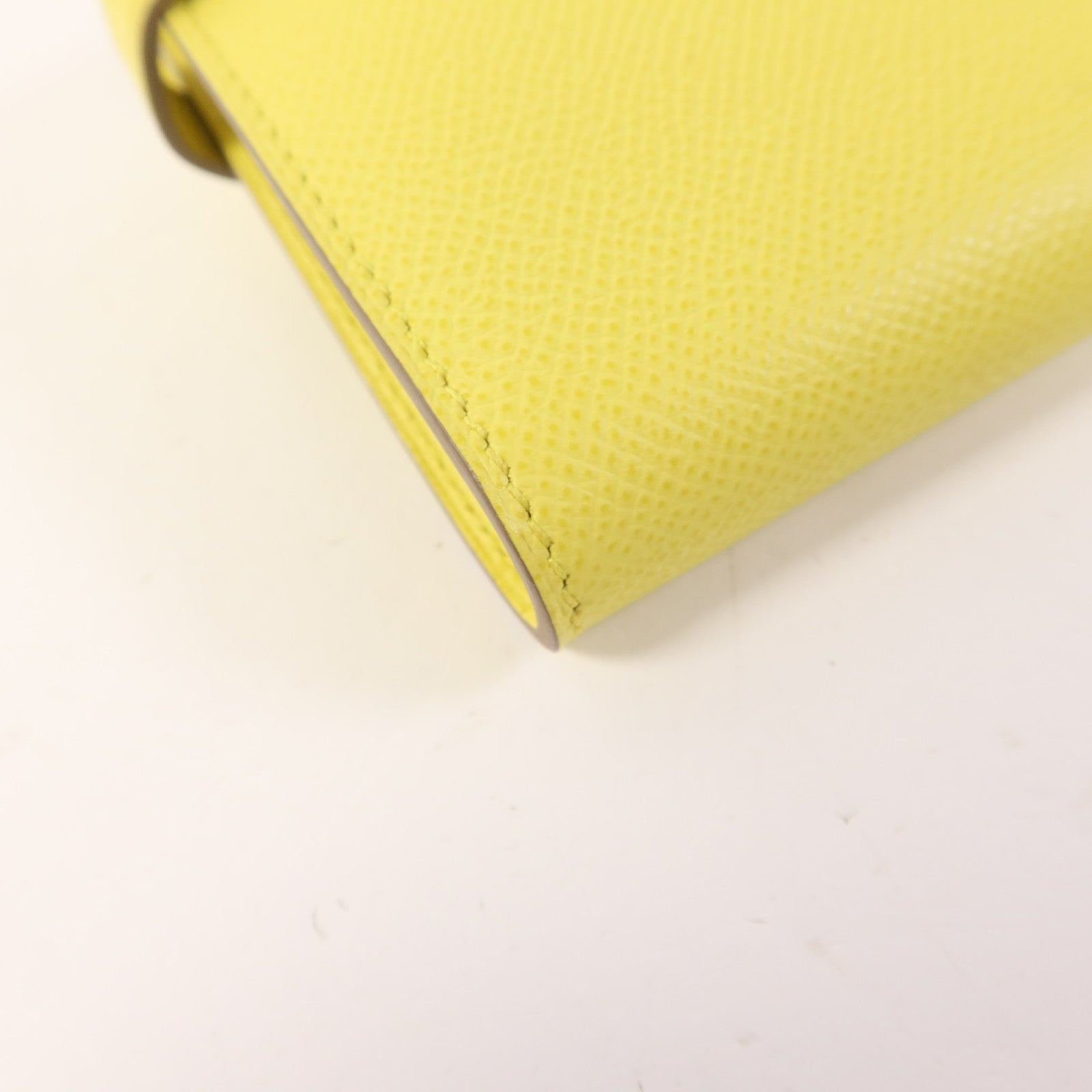 HERMES Epsom皮革Kelly Wallet金扣長錢包Soufre