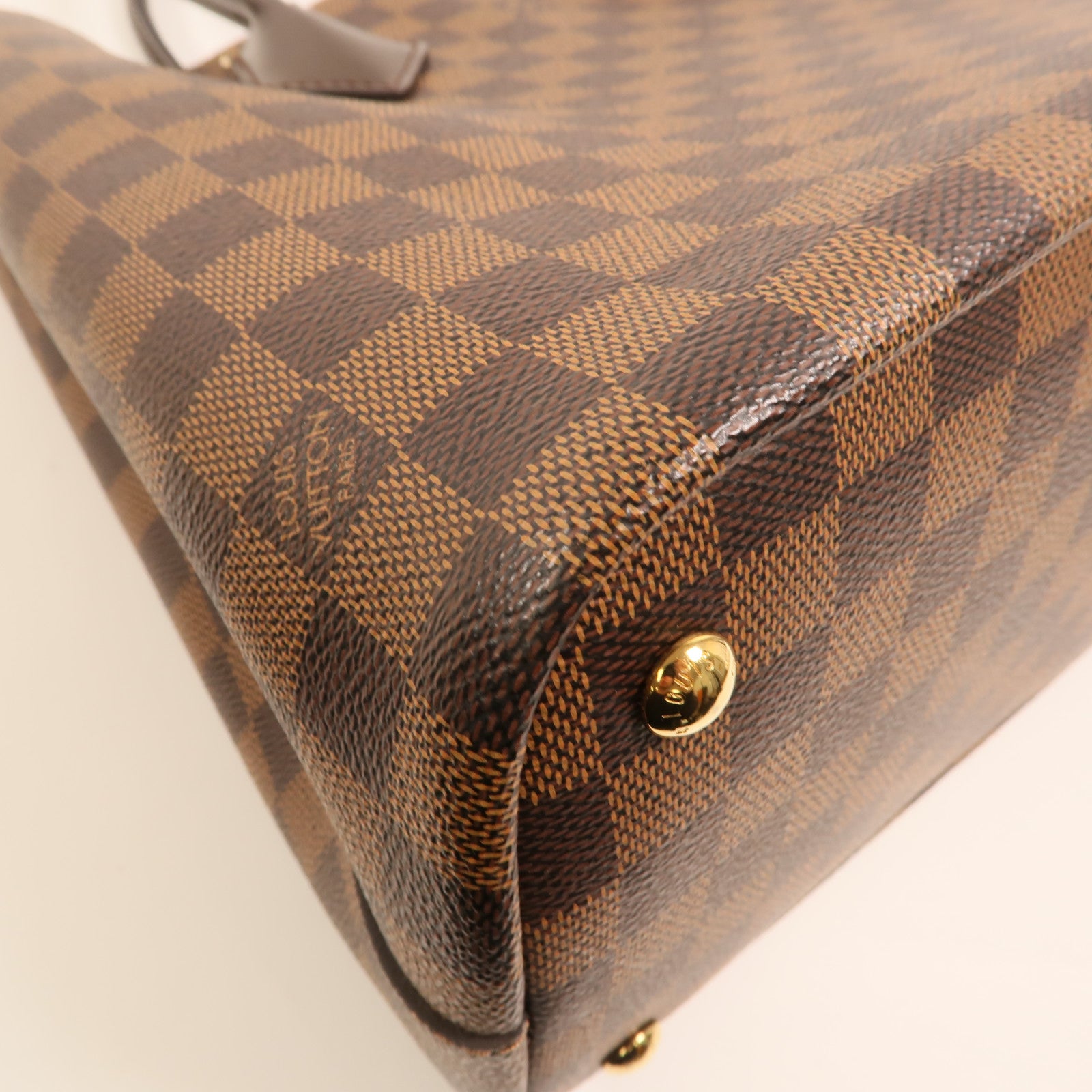 LOUIS VUITTON Damier Kensington金扣手挽肩背兩用袋