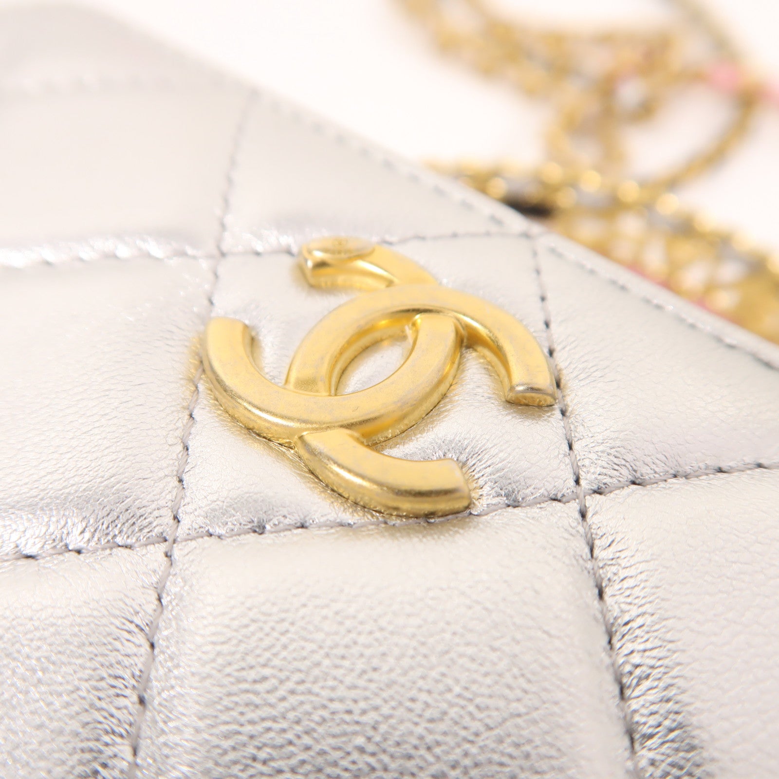 CHANEL 牛皮皮革Vanity Case金扣手挽肩背兩用袋