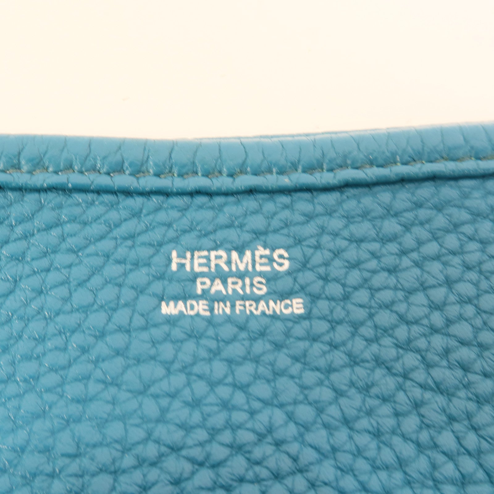 HERMES Clemence皮革Evelyne GM肩背袋Turquoise