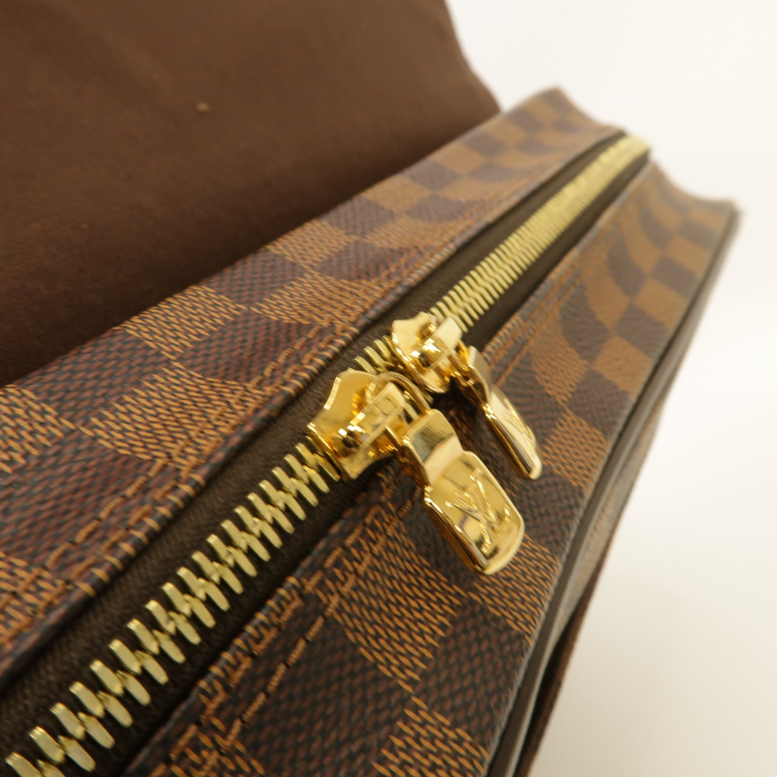 LOUIS VUITTON 【激減優惠】Damier Shelton GM金扣肩背袋啡色