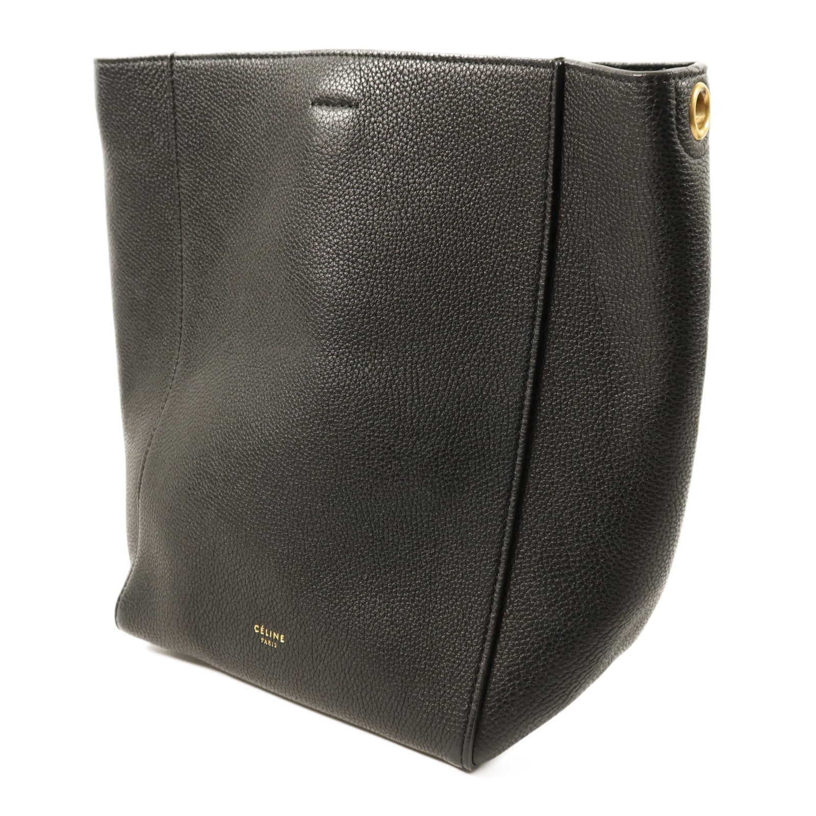 CELINE 牛皮皮革Sangle Bucket Small金扣肩胄袋