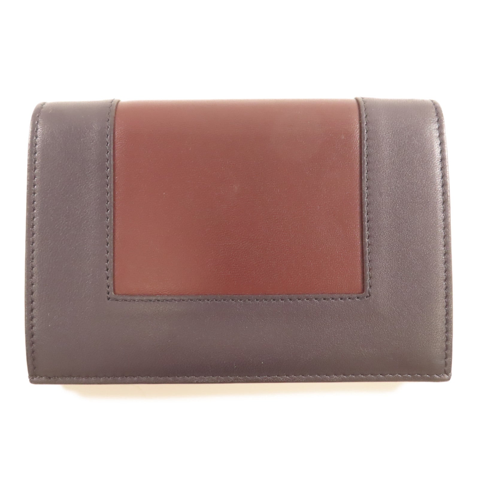 CELINE 【激減優惠】皮革Wallet金扣錢包藍色/紅色