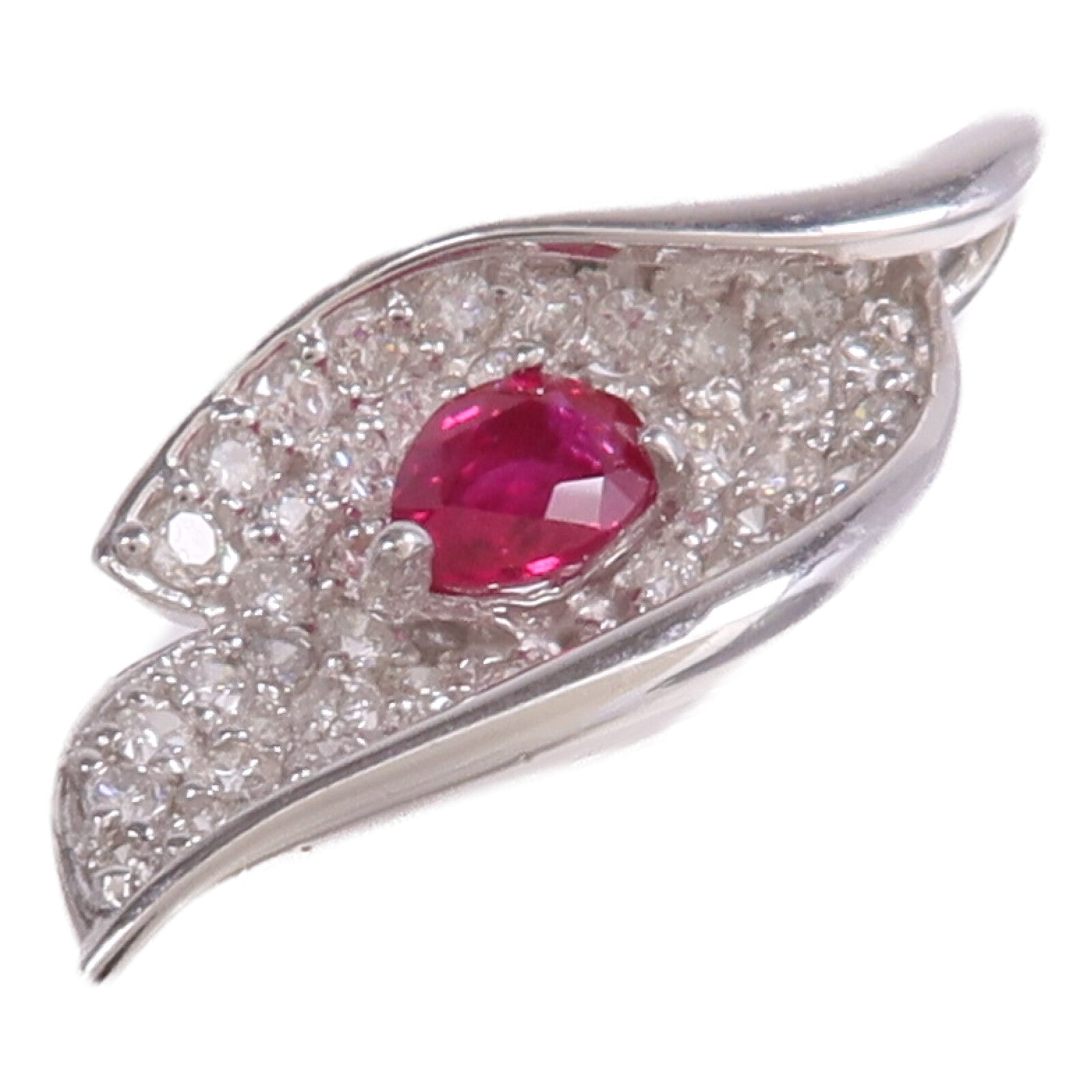 JEWELRY 18K白金Ruby Diamond Pendant Top紅寶石/鑽石吊墜
