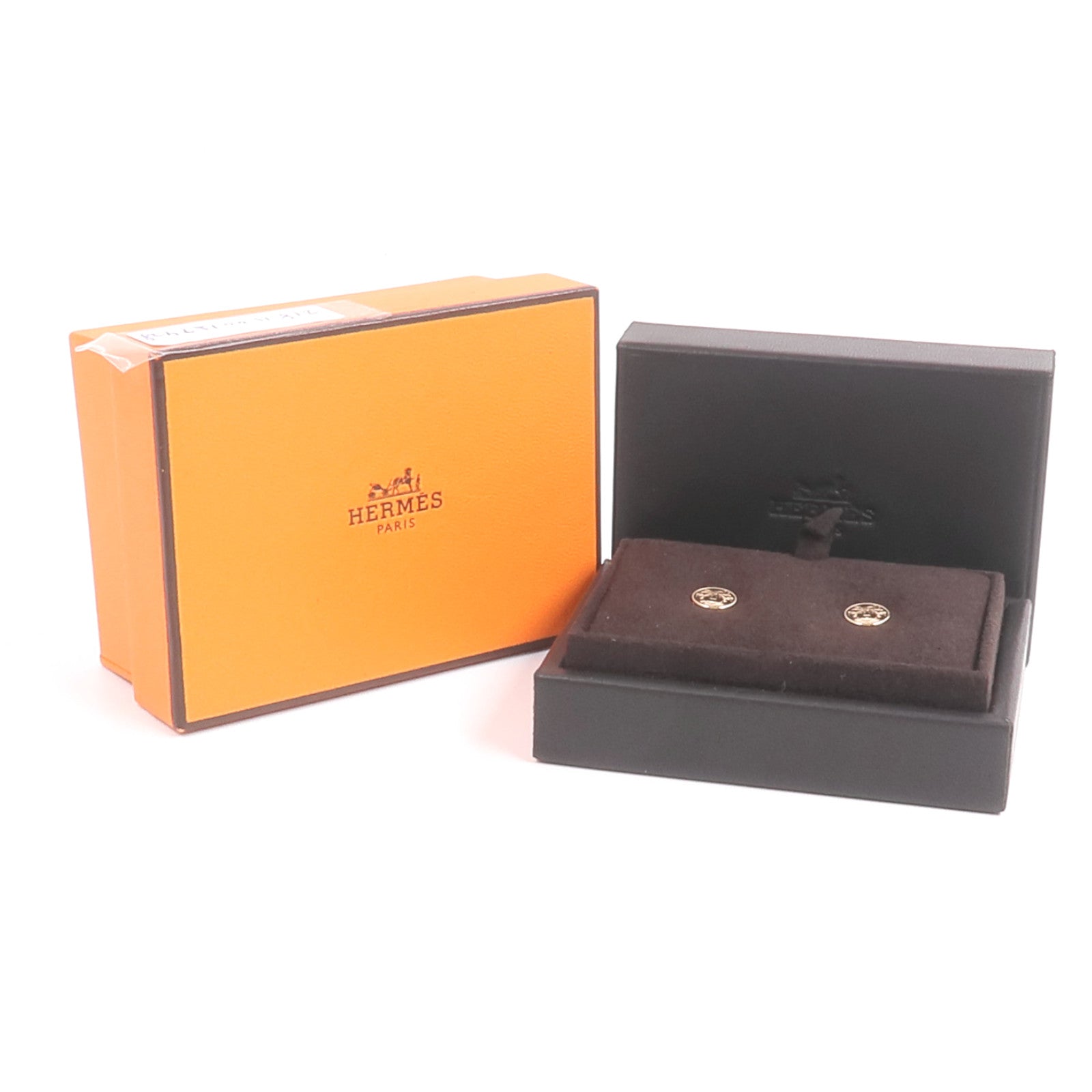 HERMES 18K玫瑰金Ex-Libris Earrings耳環