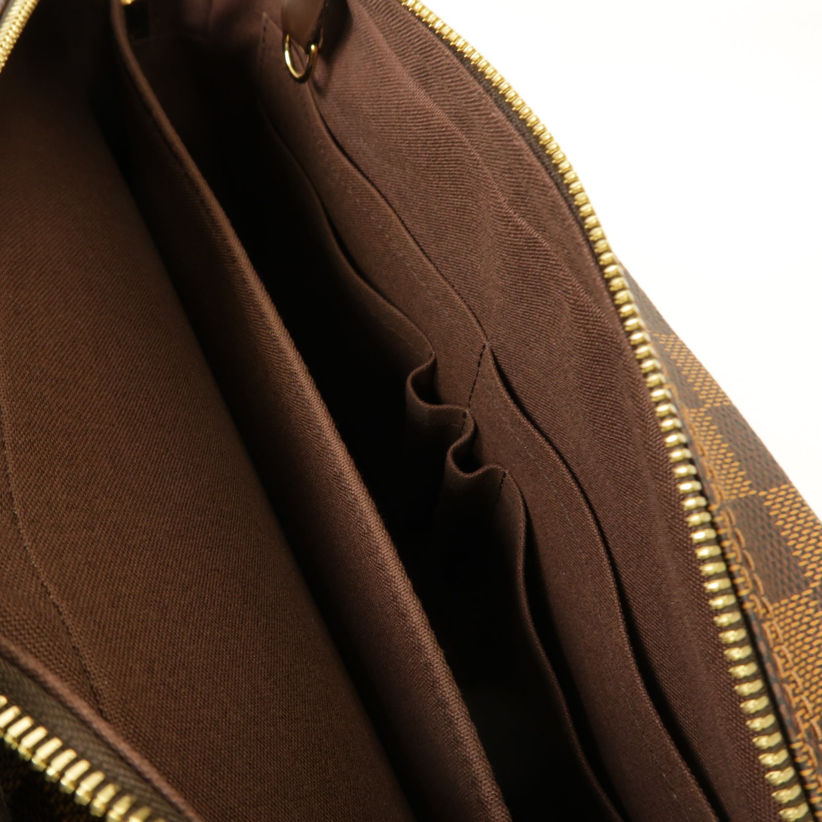 LOUIS VUITTON 【激減優惠】Damier Shelton GM金扣肩背袋啡色