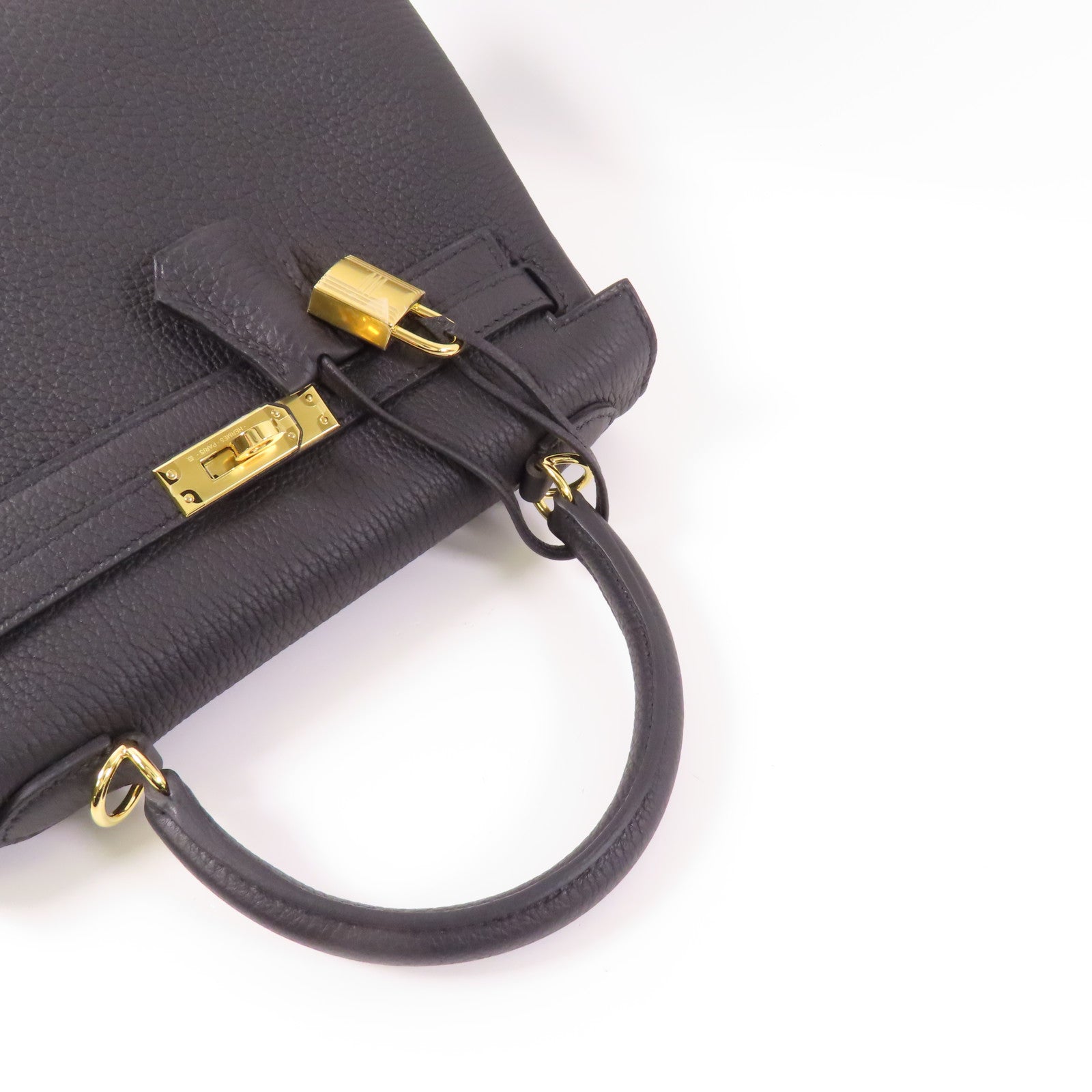 HERMES Togo皮革Kelly 25金扣手挽肩背兩用袋89 Noir