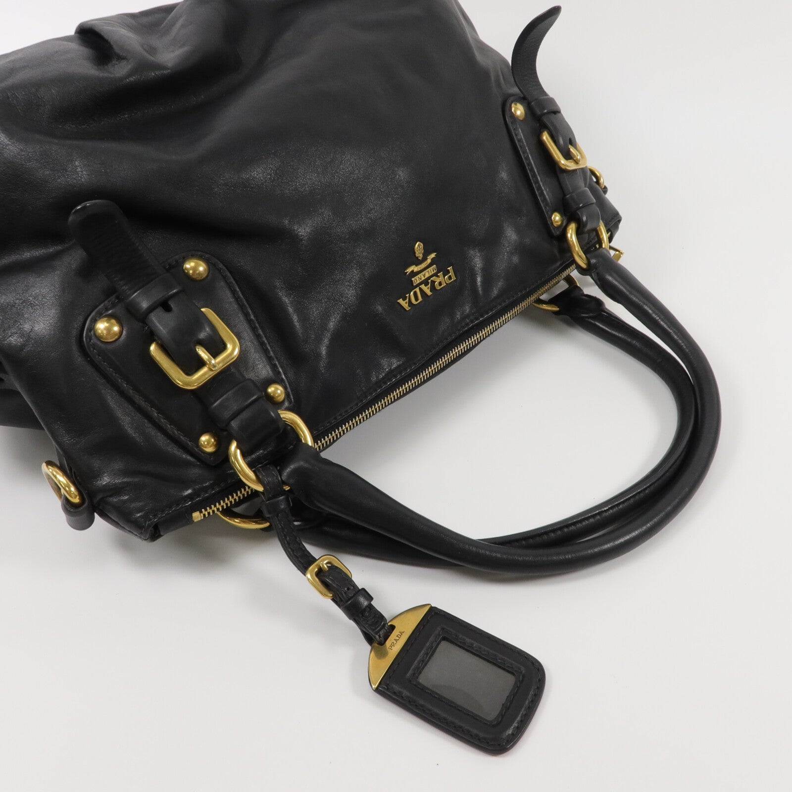 PRADA 牛皮皮革Sacca Shoulder Bag手挽肩背兩用袋