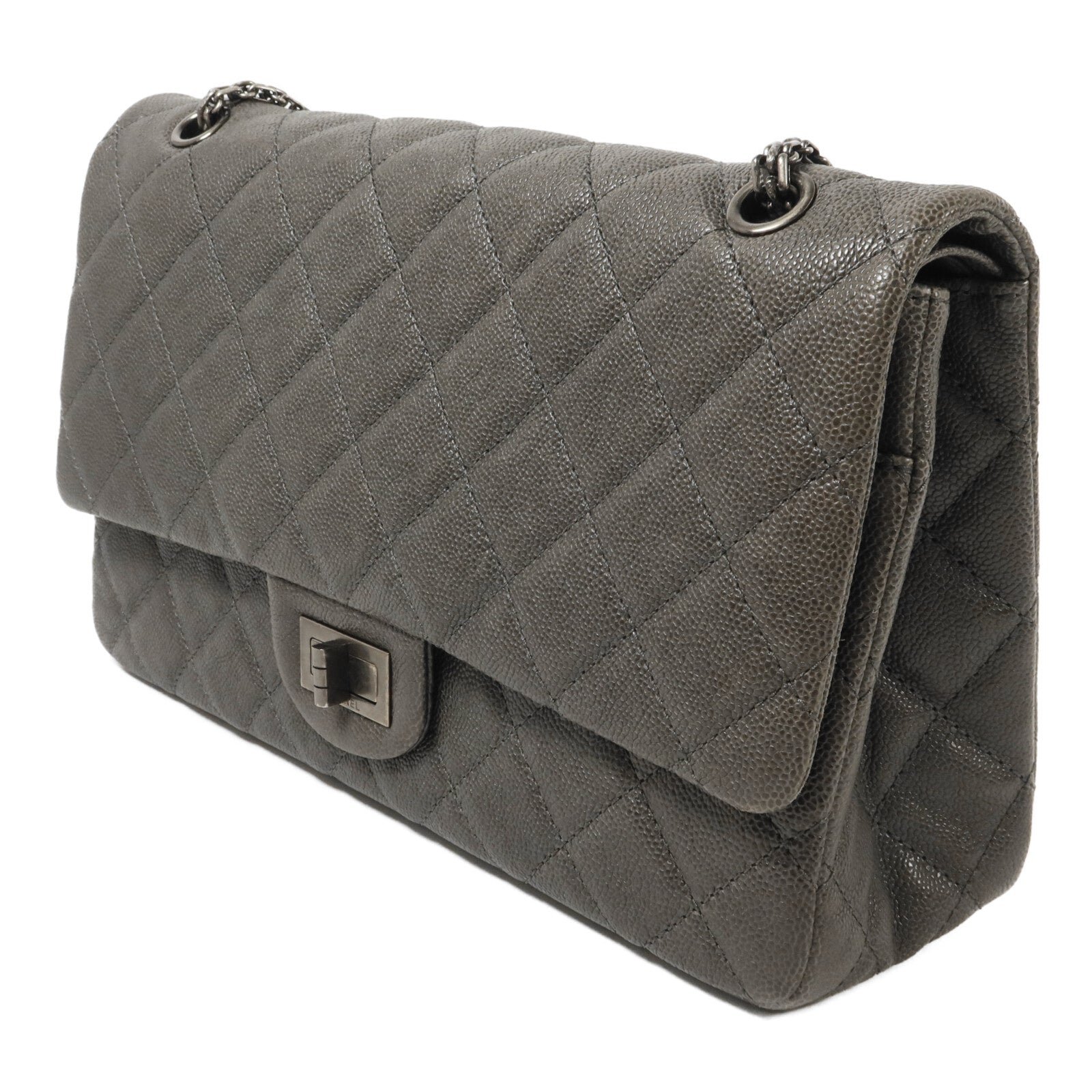 CHANEL 牛皮皮革2.55 Large鏈帶肩背袋