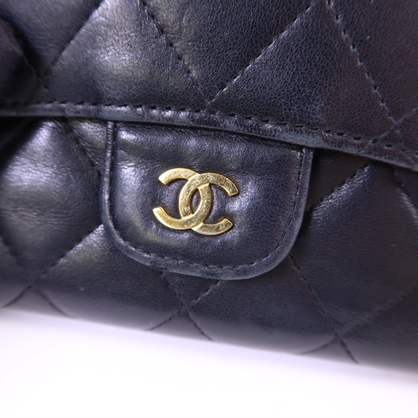 CHANEL 【激減優惠】羊皮皮革Long Wallet金扣長錢包