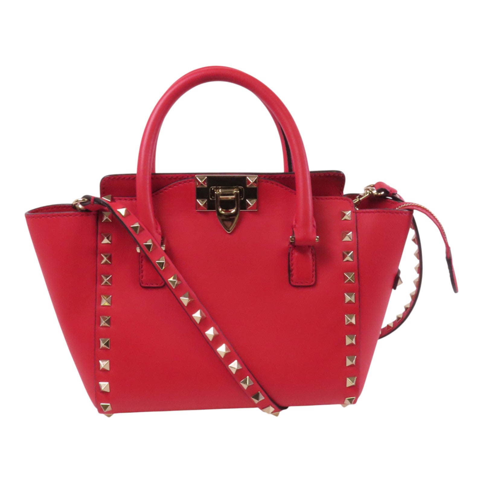 Valentino 牛皮皮革Rockstud金扣手挽肩背兩用袋