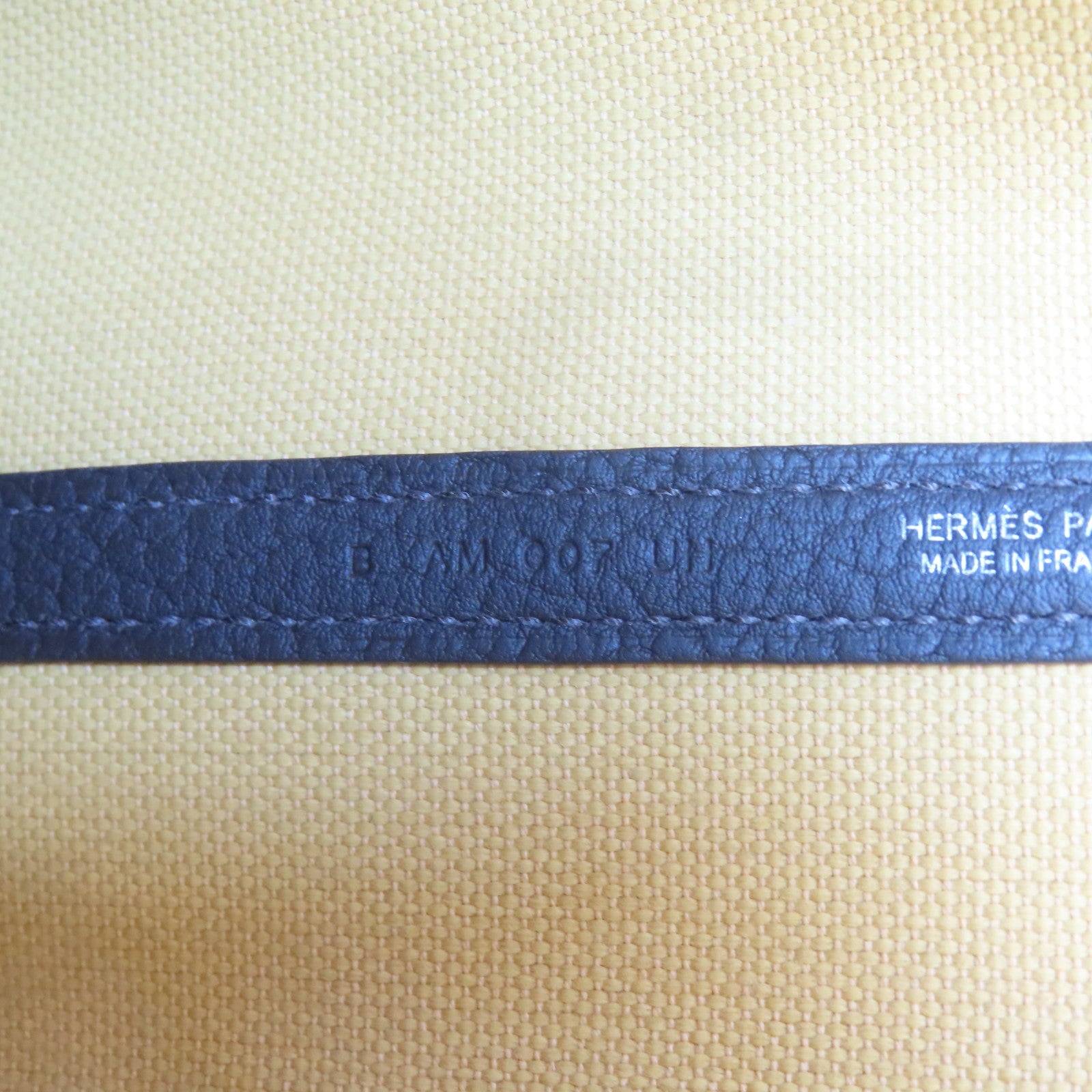 HERMES 【激減優惠】帆布Garden Party TPM銀扣手挽袋Ebene/咖啡色/Paille/黃色