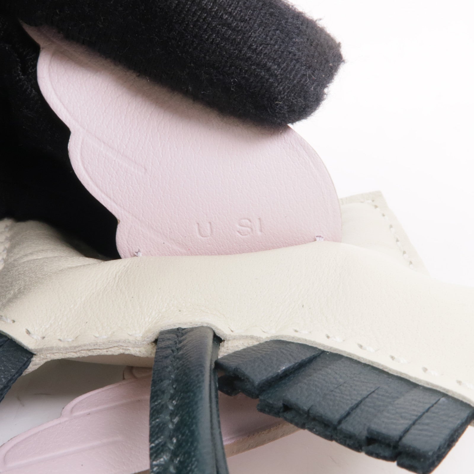 HERMES Milo皮革/Swift皮革Rodeo Pegase PM掛飾Craie/Vert Cypres/Mauve Pale