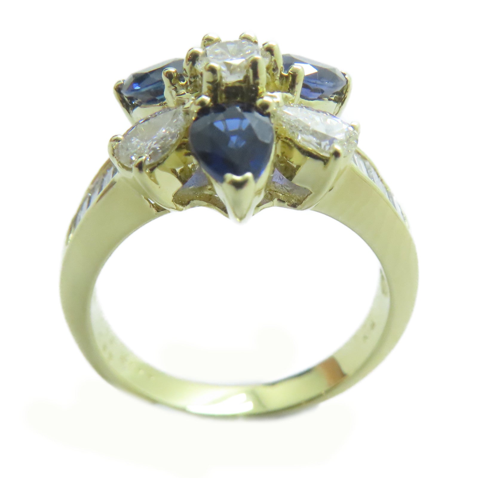 JEWELRY 【激減優惠】18K黃金Sapphire Ring 1.17ct藍寶石/0.65ct鑚石戒指US#6.5