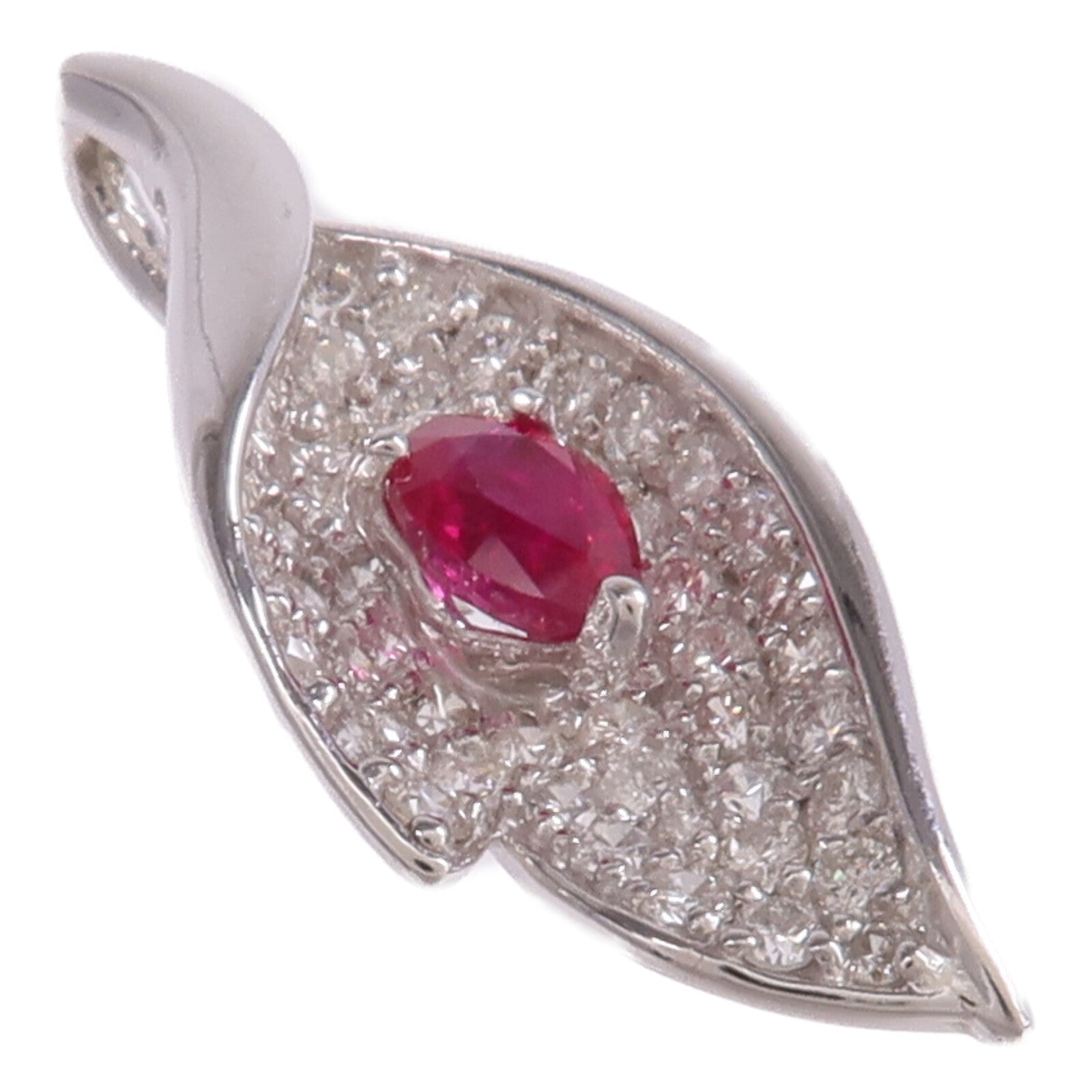 JEWELRY 18K白金Ruby Diamond Pendant Top紅寶石/鑽石吊墜