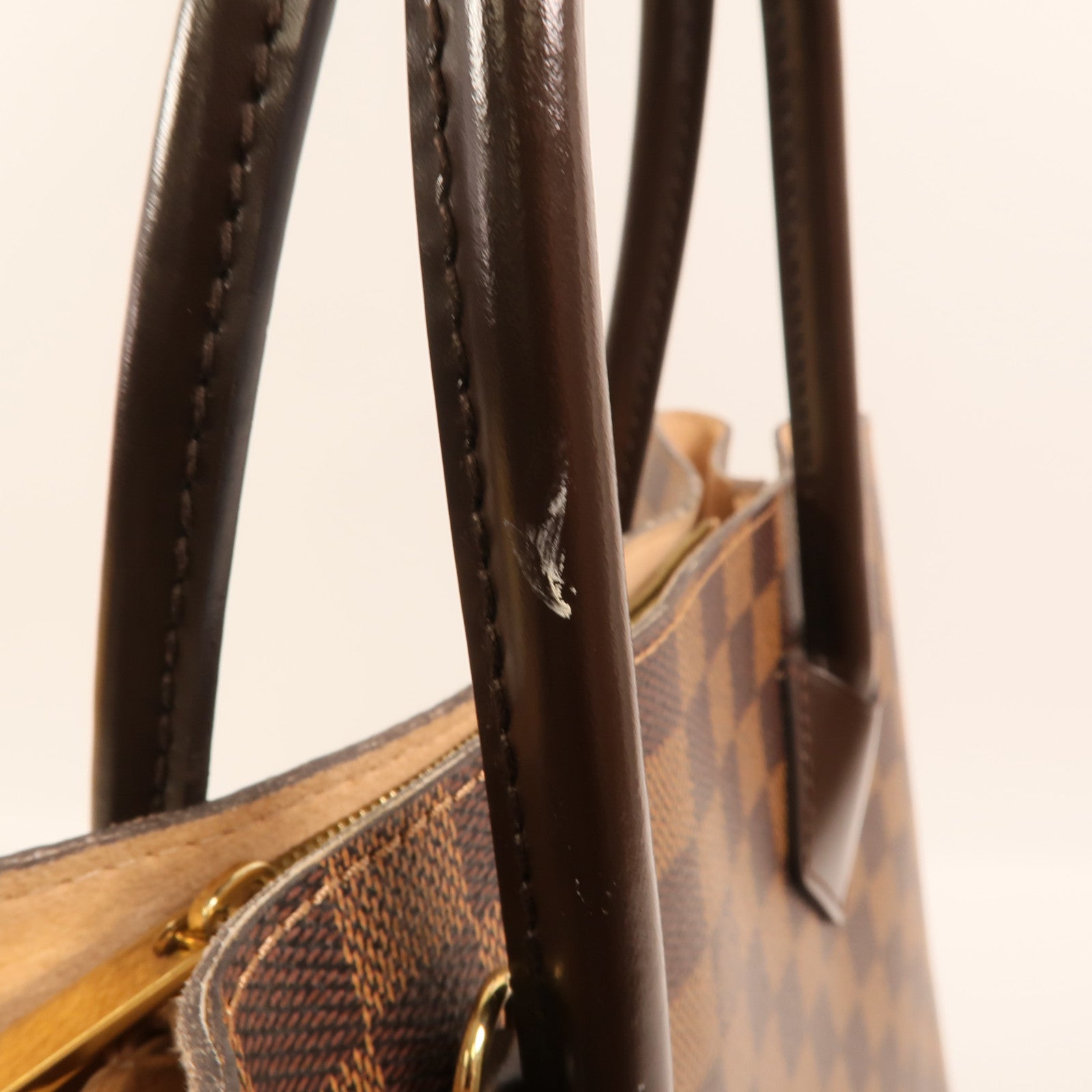 LOUIS VUITTON Damier Kensington金扣手挽肩背兩用袋