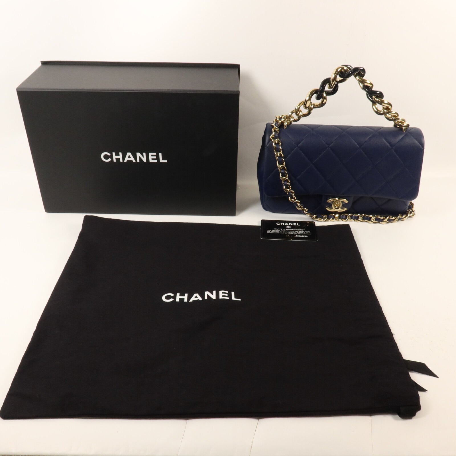 CHANEL 羊皮皮革Matelasse Chain Shoulder鏈帶手挽肩背兩用袋