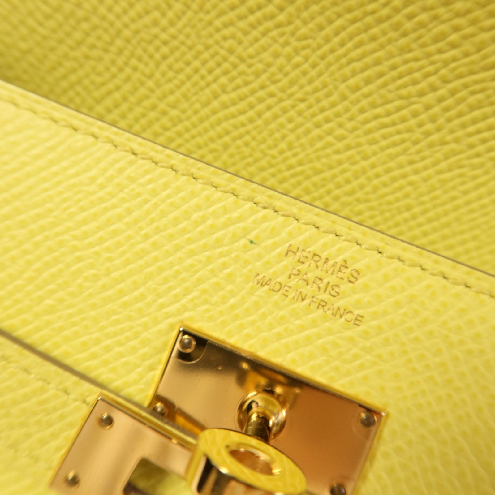 HERMES Epsom皮革Kelly Wallet金扣長錢包Soufre