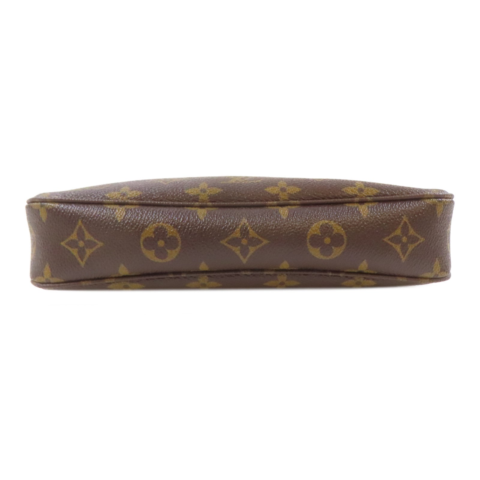 LOUIS VUITTON Monogram Pochette Accessories金扣肩背袋啡色