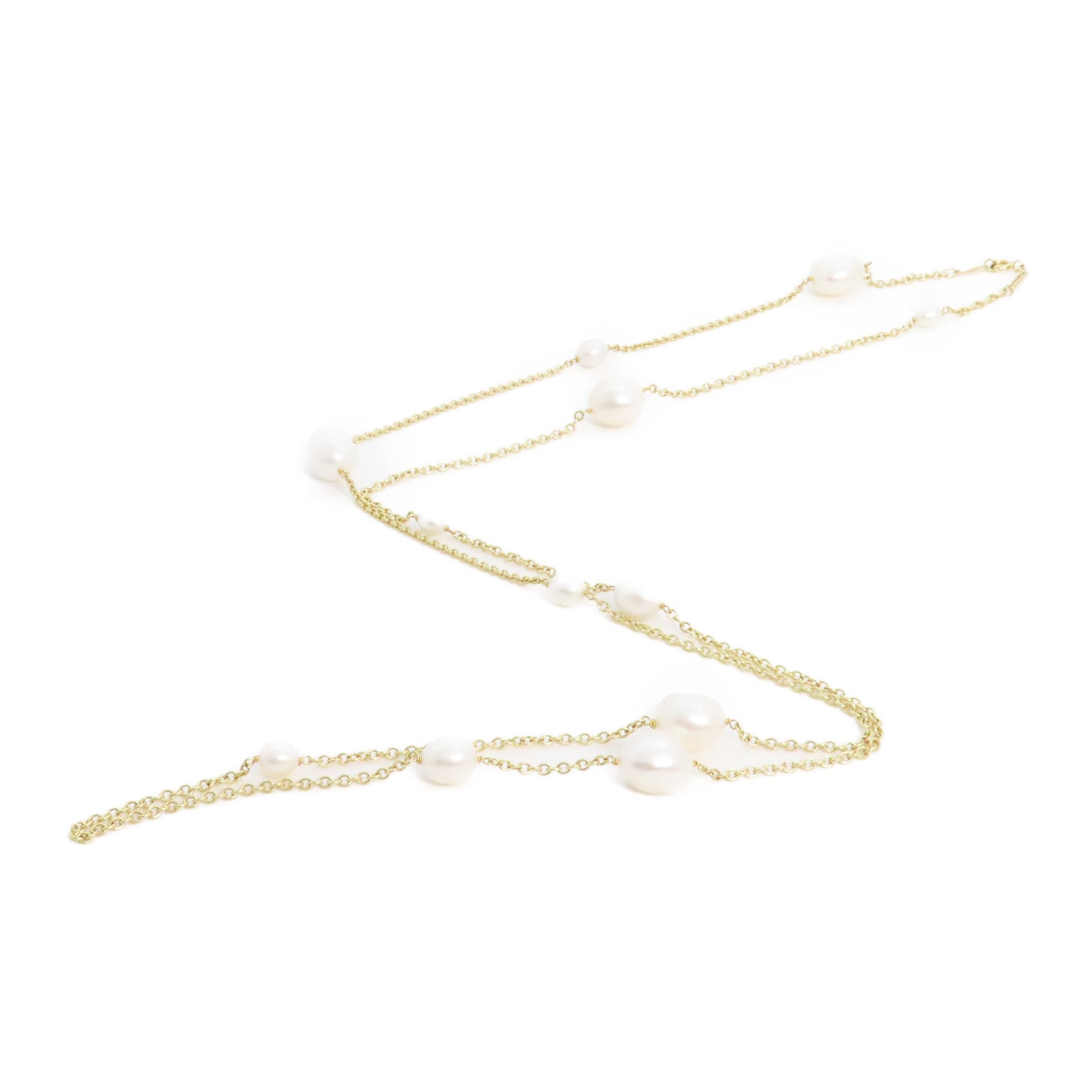 TIFFANY＆CO 18K黃金/珍珠Pearl Necklace金扣項鏈