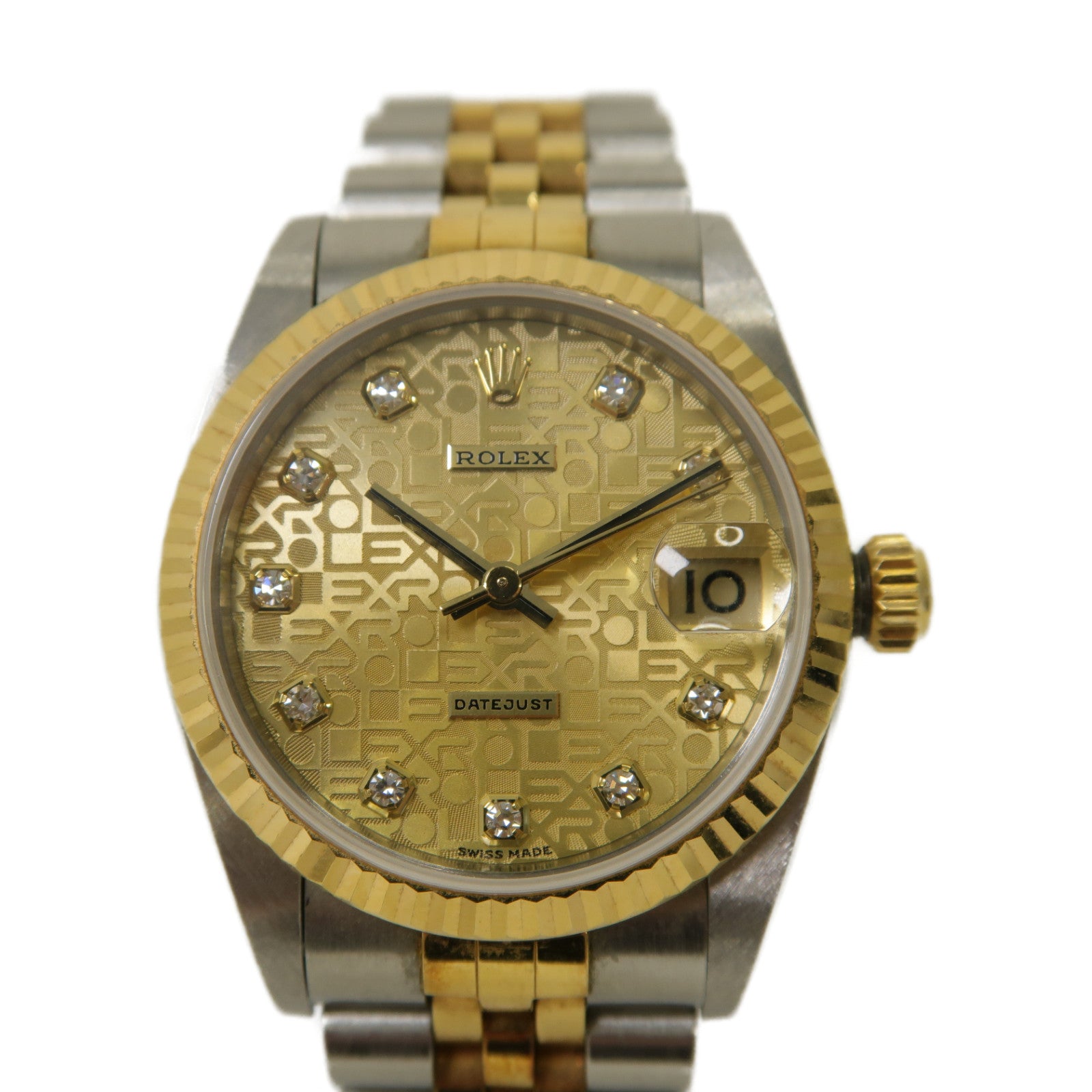 ROLEX Datejust 18K黃金/不鏽鋼自動機芯手錶金色/銀色