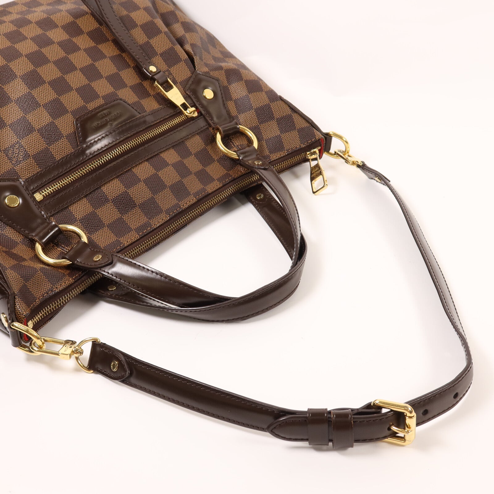 LOUIS VUITTON 【激減優惠】Damier Evora MM金扣手挽肩背兩用袋