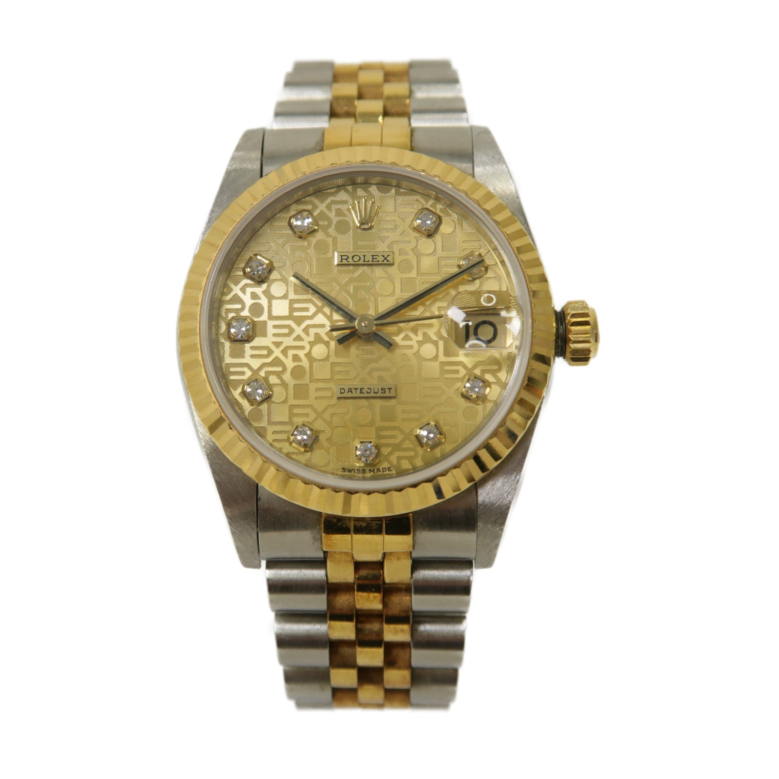 ROLEX Datejust 18K黃金/不鏽鋼自動機芯手錶金色/銀色