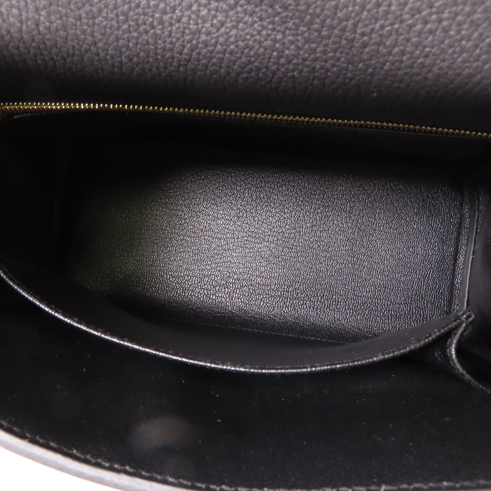 HERMES GHW Kelly 25 2 Way Bag Togo Leather 89 Noir