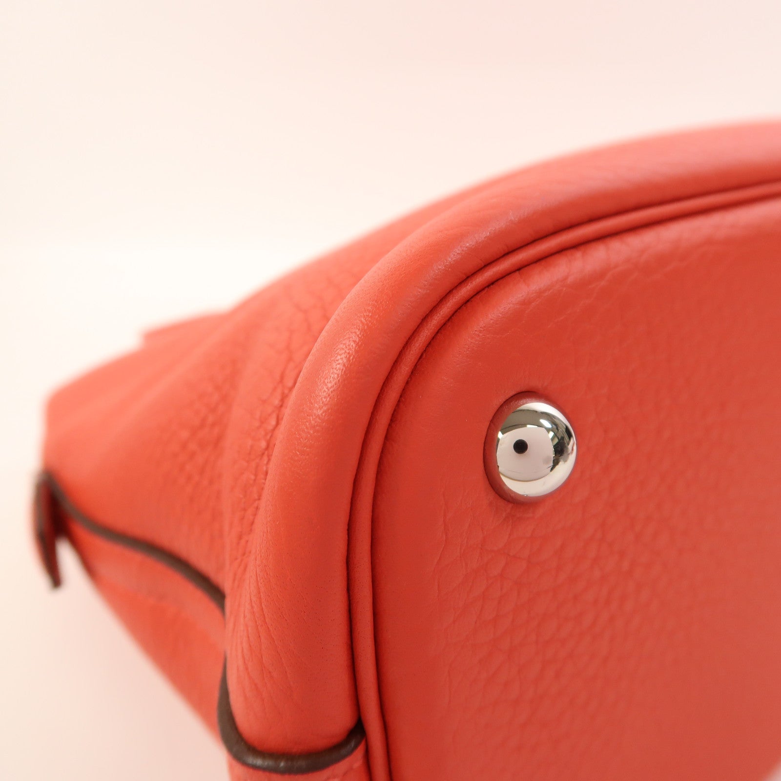 HERMES Clemence皮革Bolide 31銀扣手挽肩背兩用袋Rose Jaipur