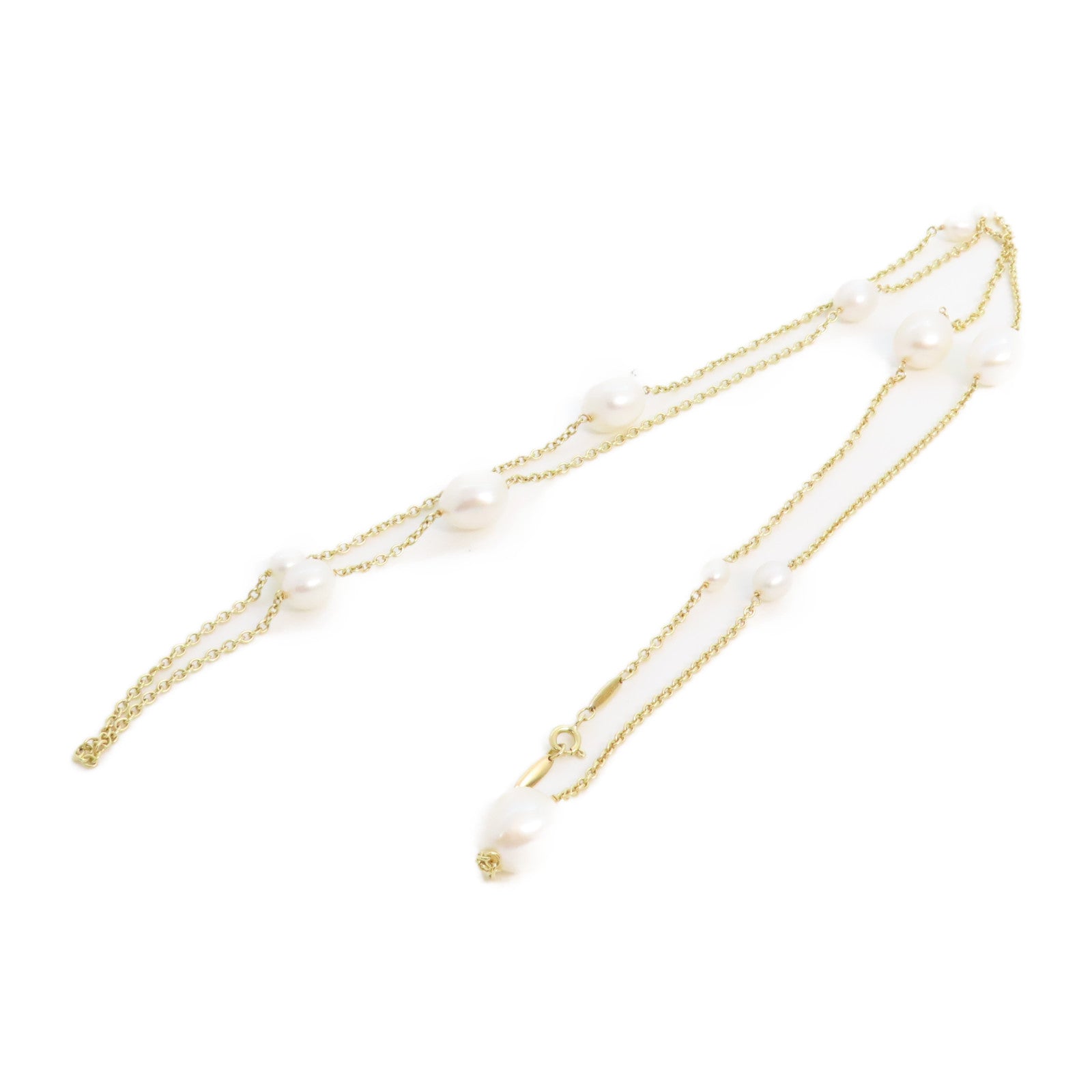 TIFFANY＆CO 18K黃金/珍珠Pearl Necklace金扣項鏈