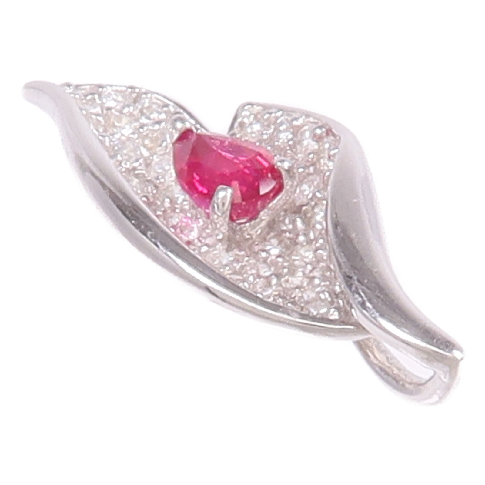 JEWELRY 18K白金Ruby Diamond Pendant Top紅寶石/鑽石吊墜