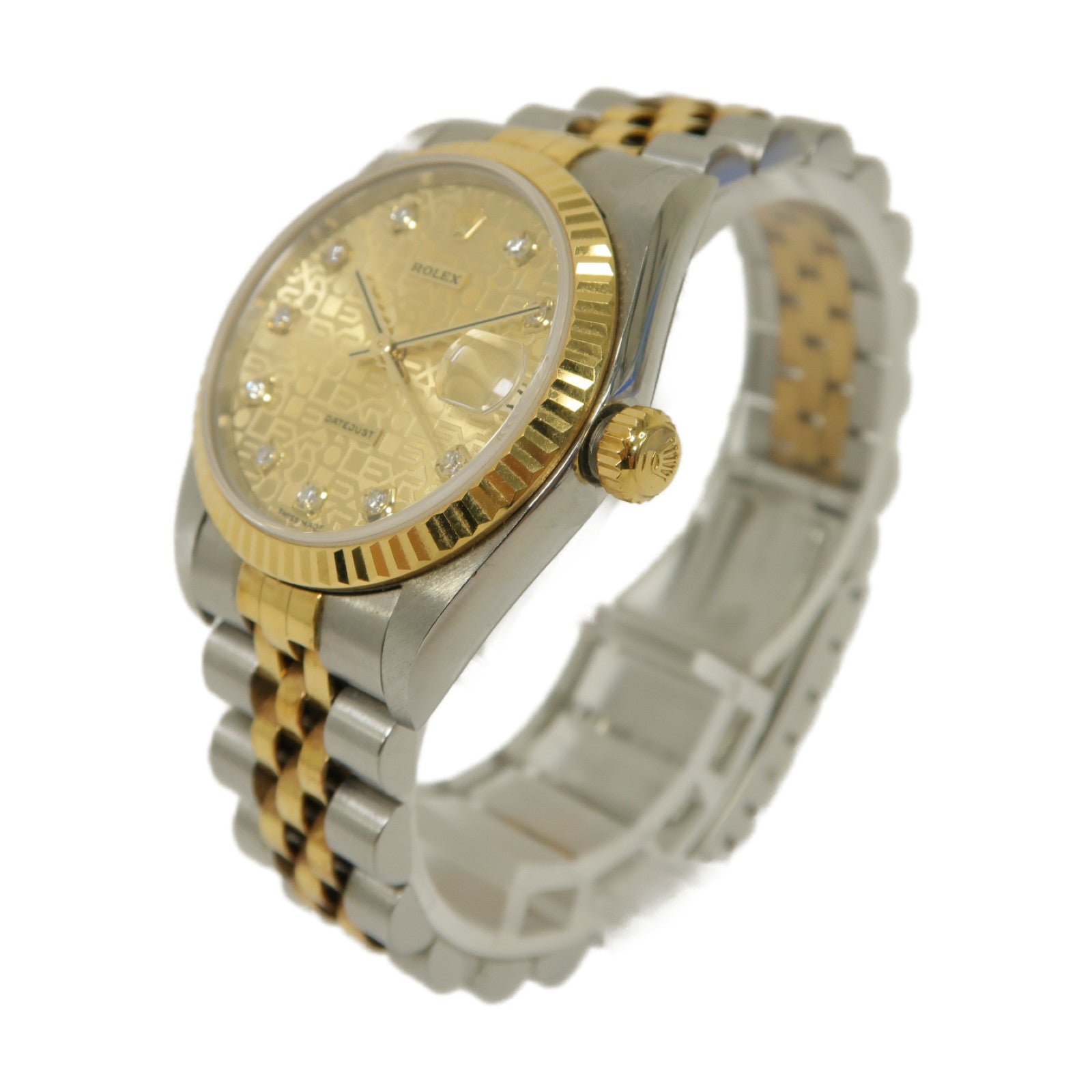 ROLEX Datejust 18K黃金/不鏽鋼自動機芯手錶金色/銀色